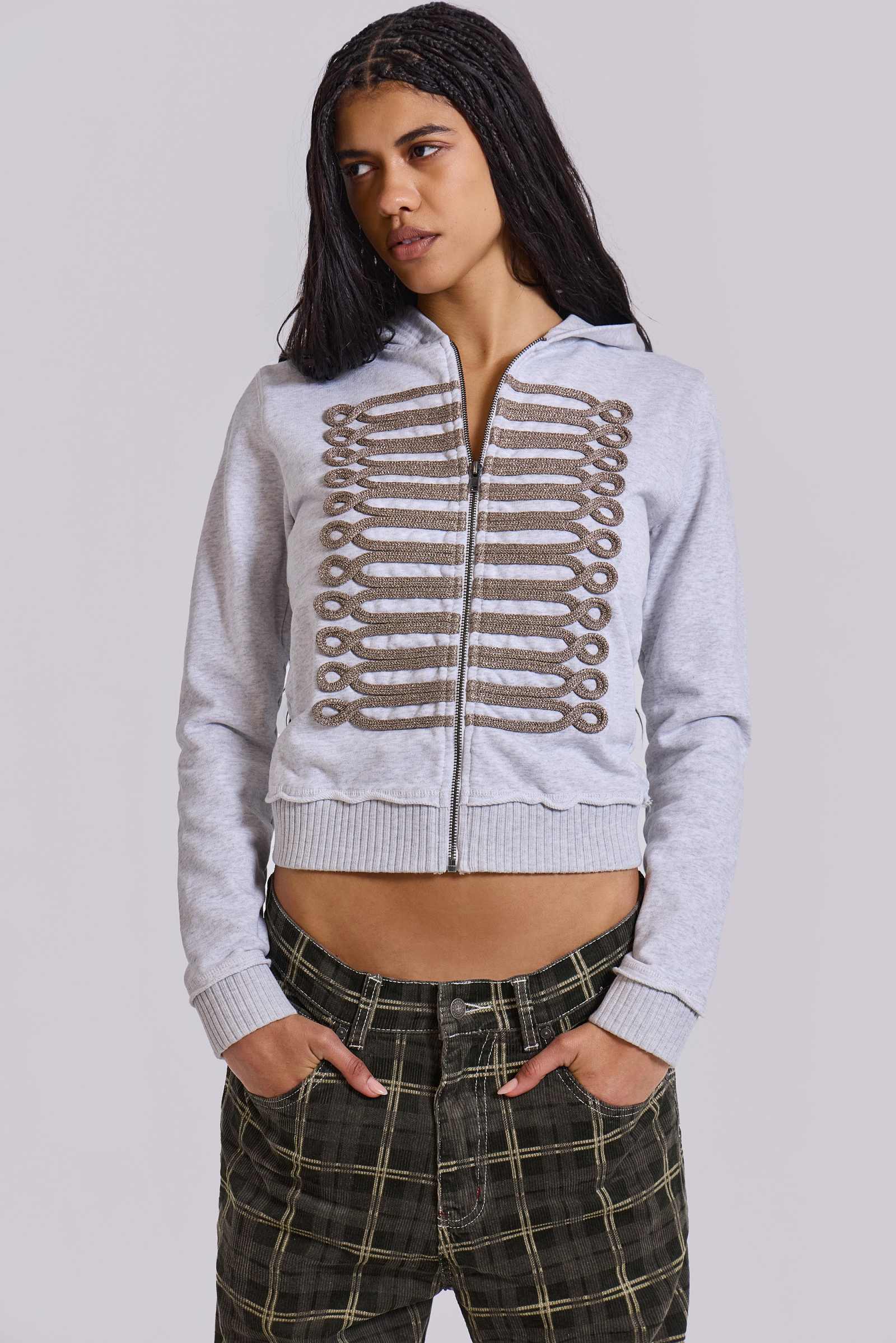 Grey Marl Military Monster Hoodie
