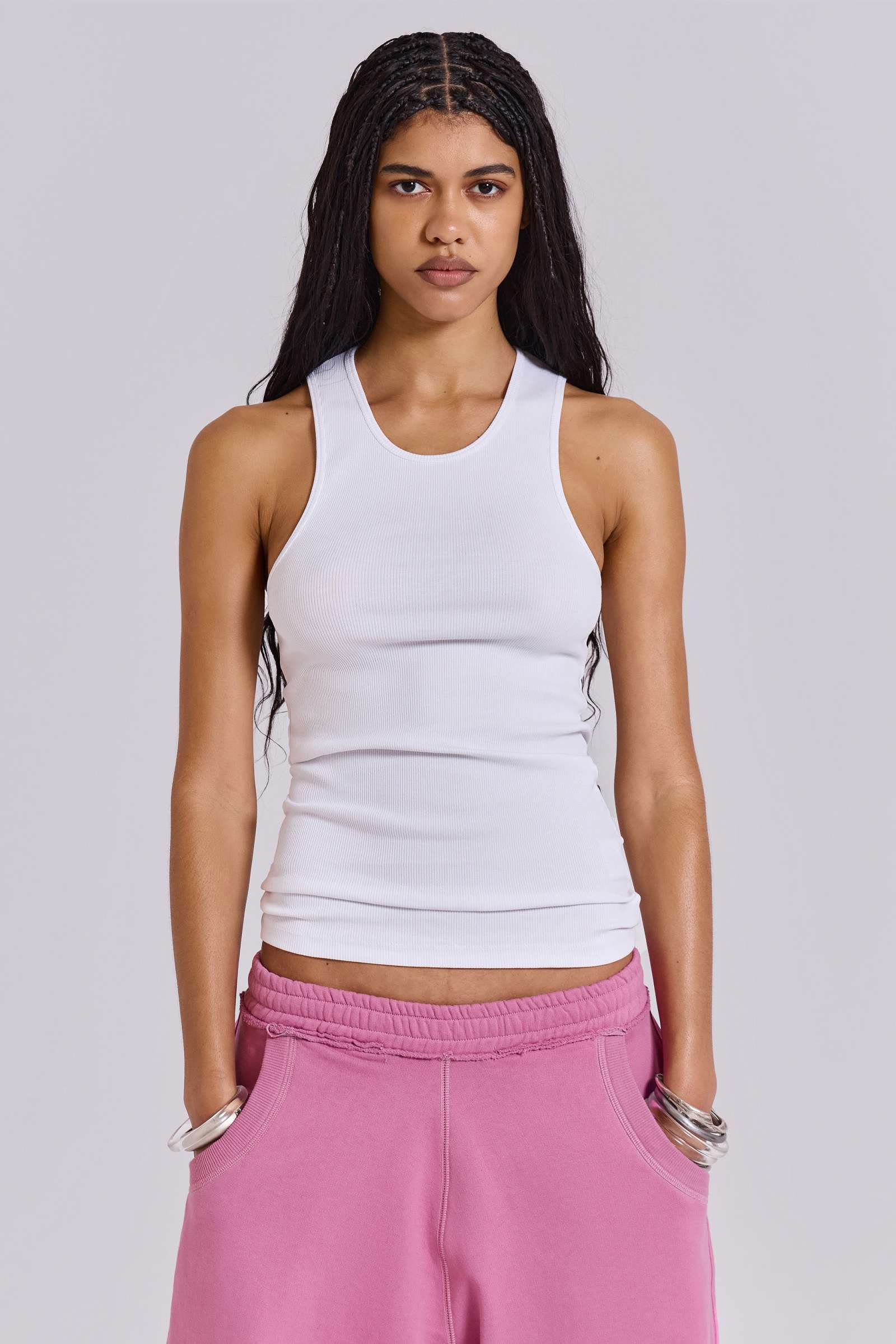 White Rib Longline Vest – view 1