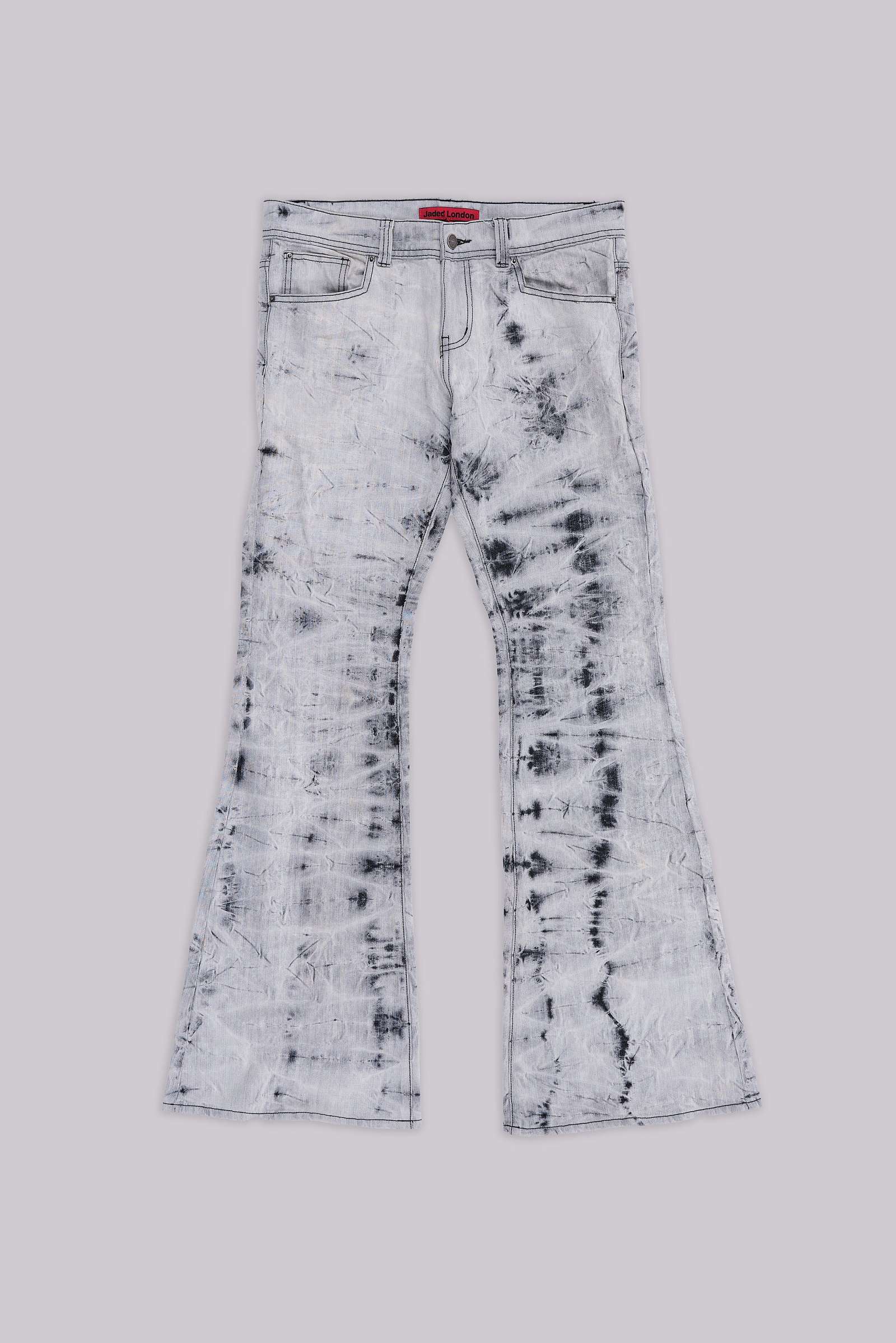 Grey Tie Dye Drift Bootcut Jeans
