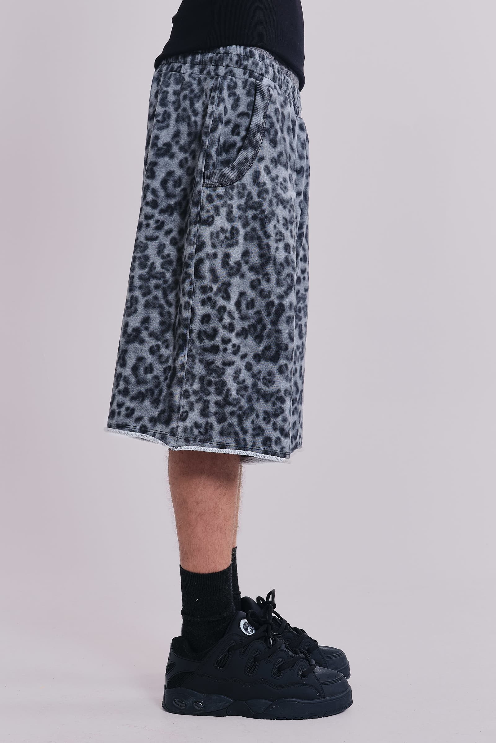Airbrush Grey Leopard Monster Shorts