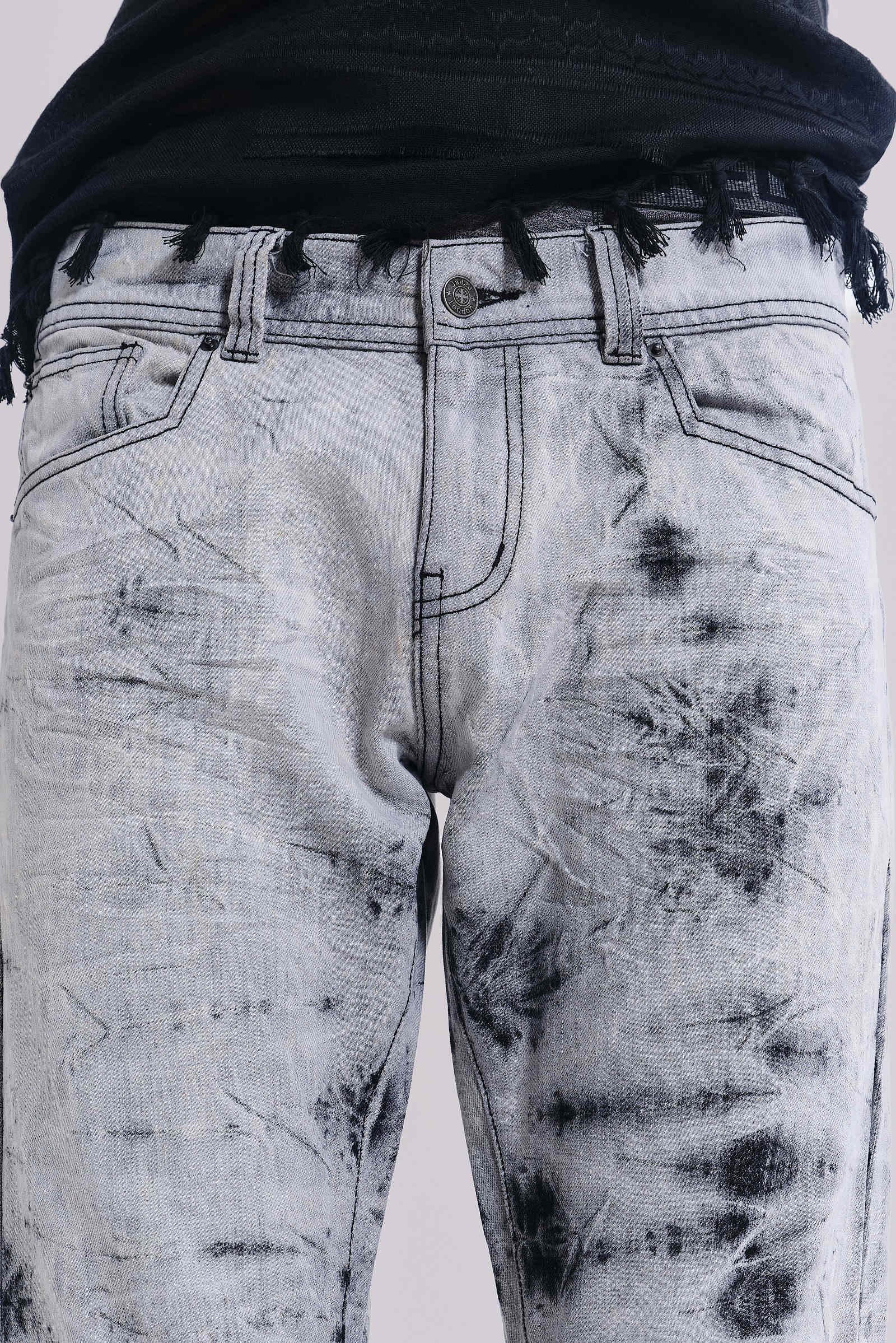 Grey Tie Dye Drift Bootcut Jeans