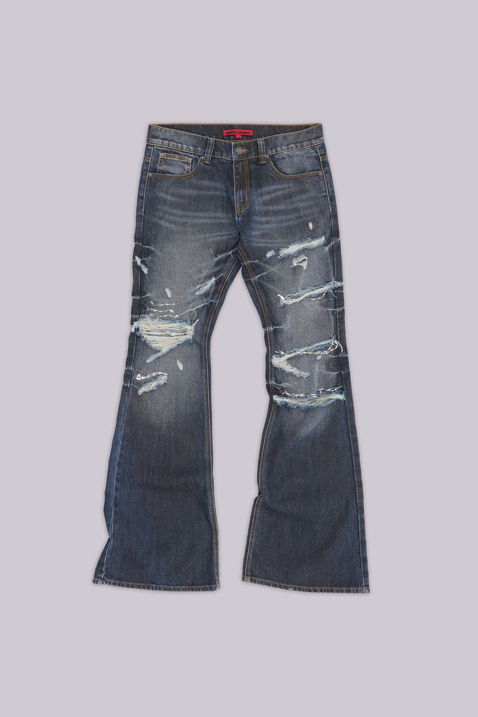 Cross Chain Blue Drift Bootcut Jeans