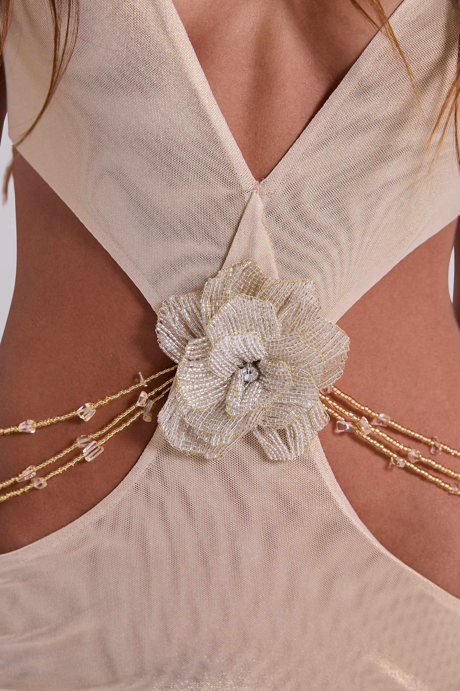Vida Backless Maxi Dress in Gold