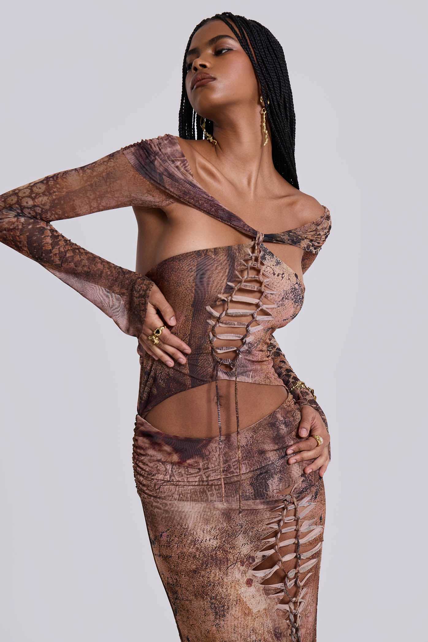 dahna macrame mesh maxi dress Jaded London Dahna Macrame Mesh Maxi Dress
