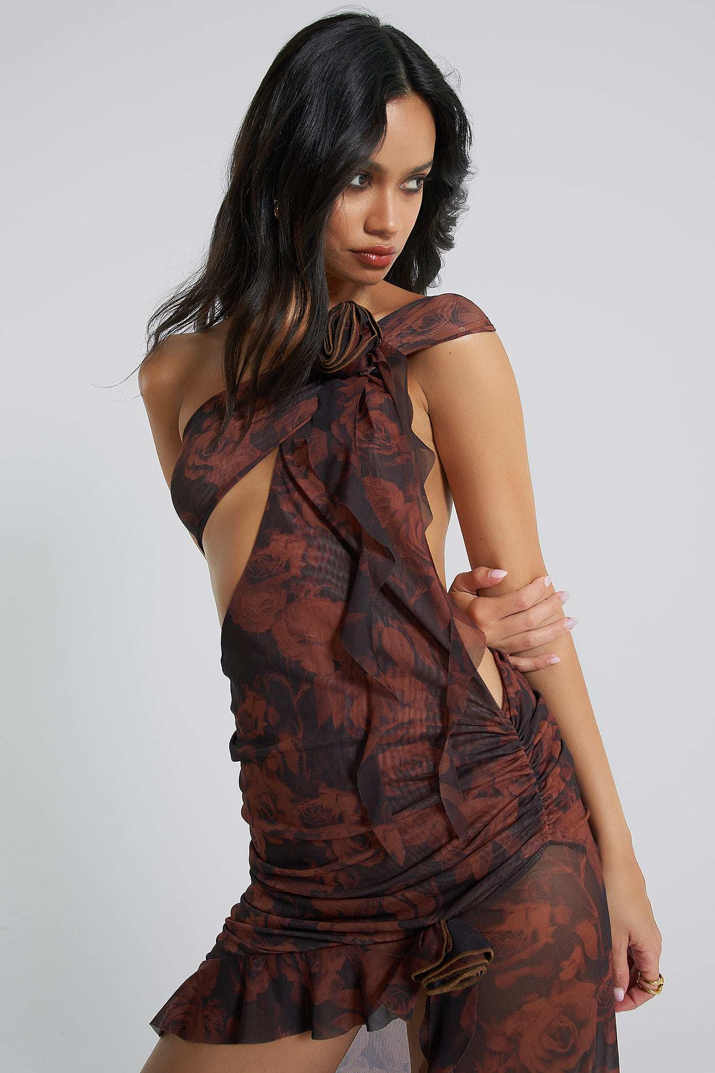 jaded london one shoulder dress One Shoulder Graphic Dress