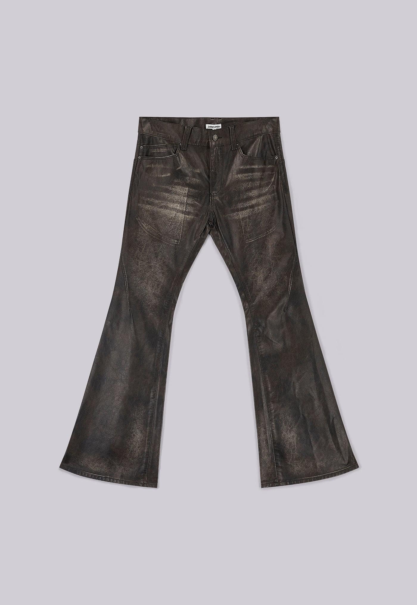 Washed Black PU Drift Bootcut Jeans | Jaded London | Clothing