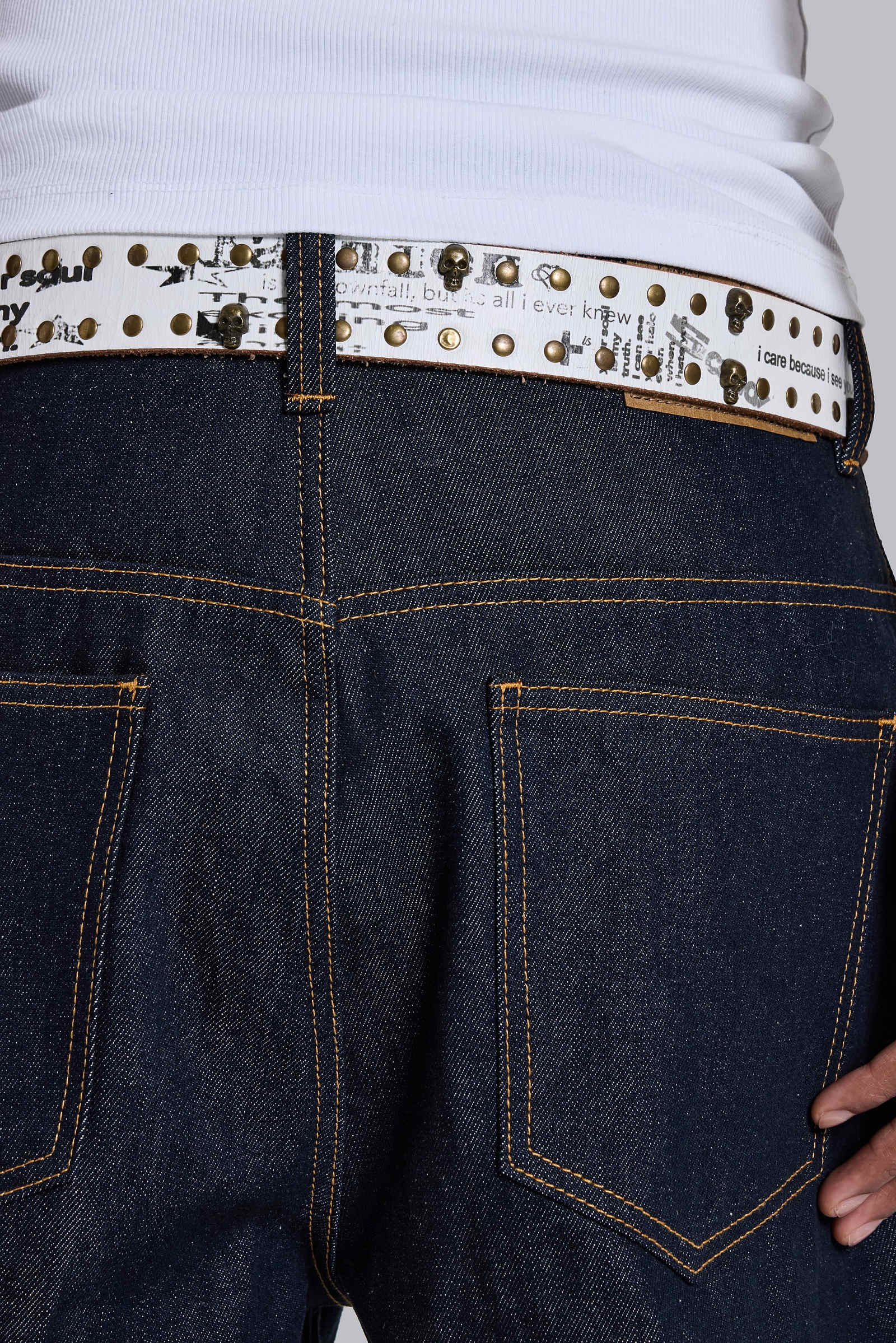 Divinity Studded White Belt