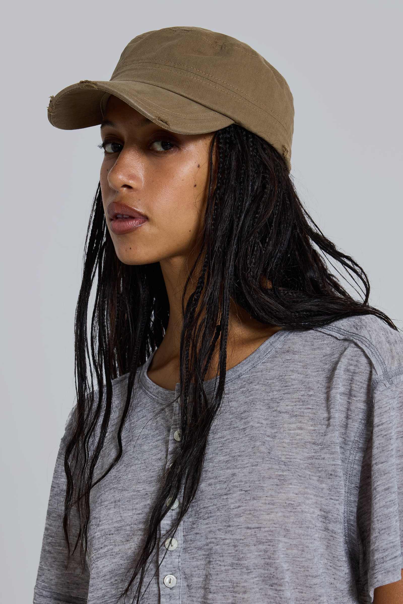 Vintage Tan Cadet Cap