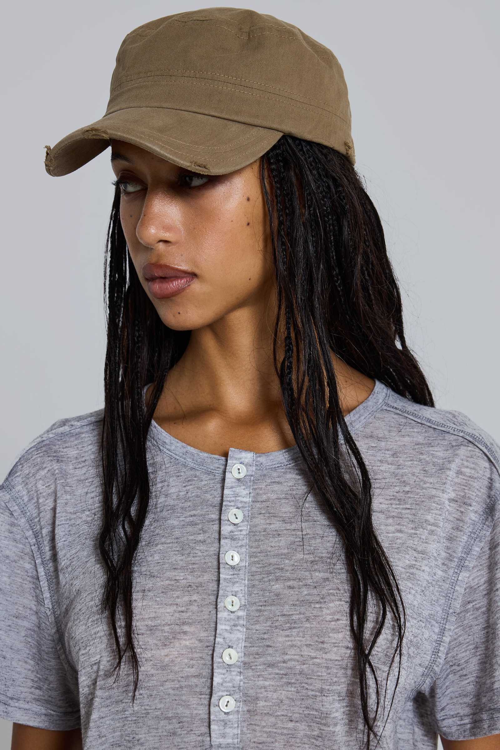 Vintage Tan Cadet Cap