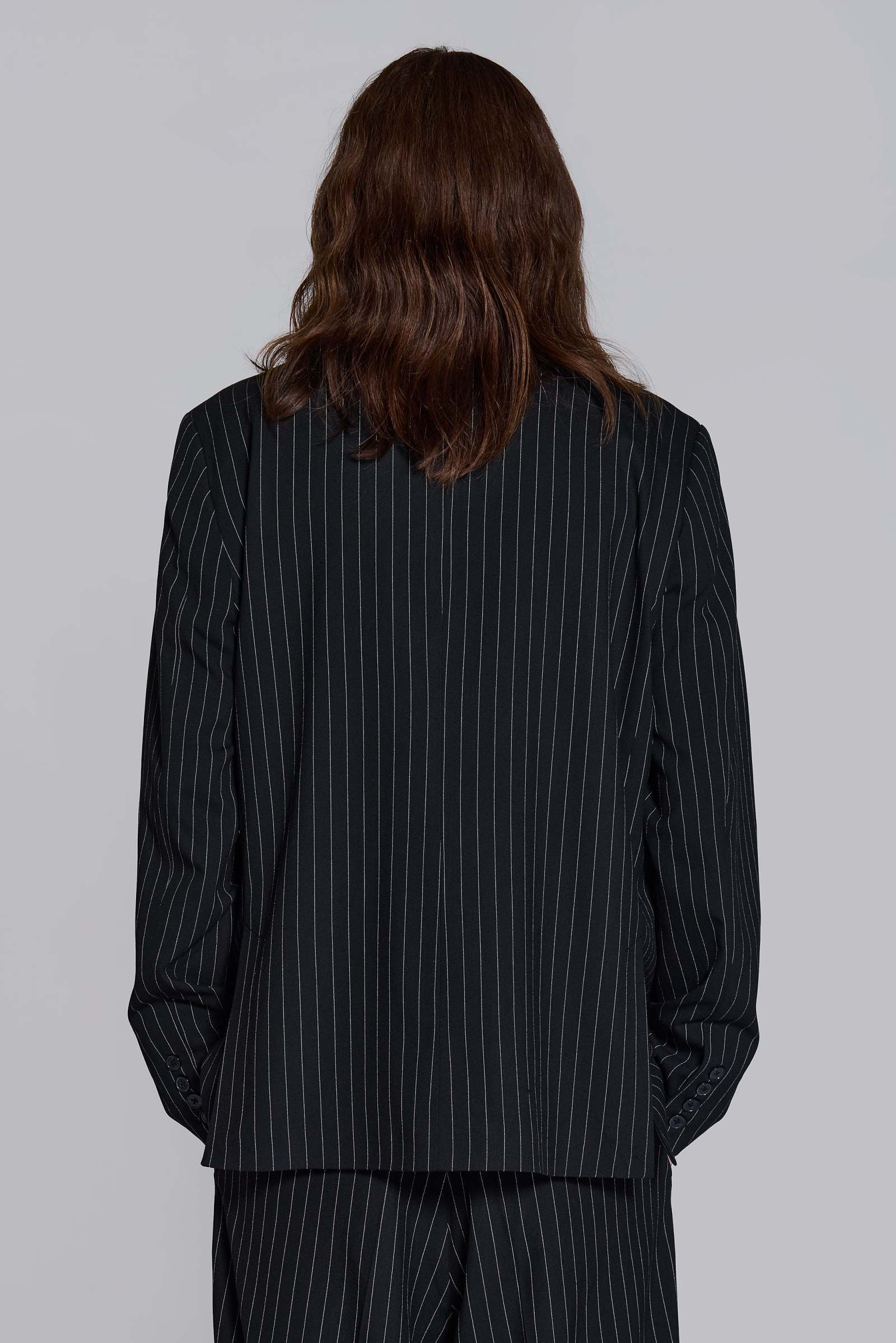 Goliath Pinstripe Double Breasted Boxy Blazer