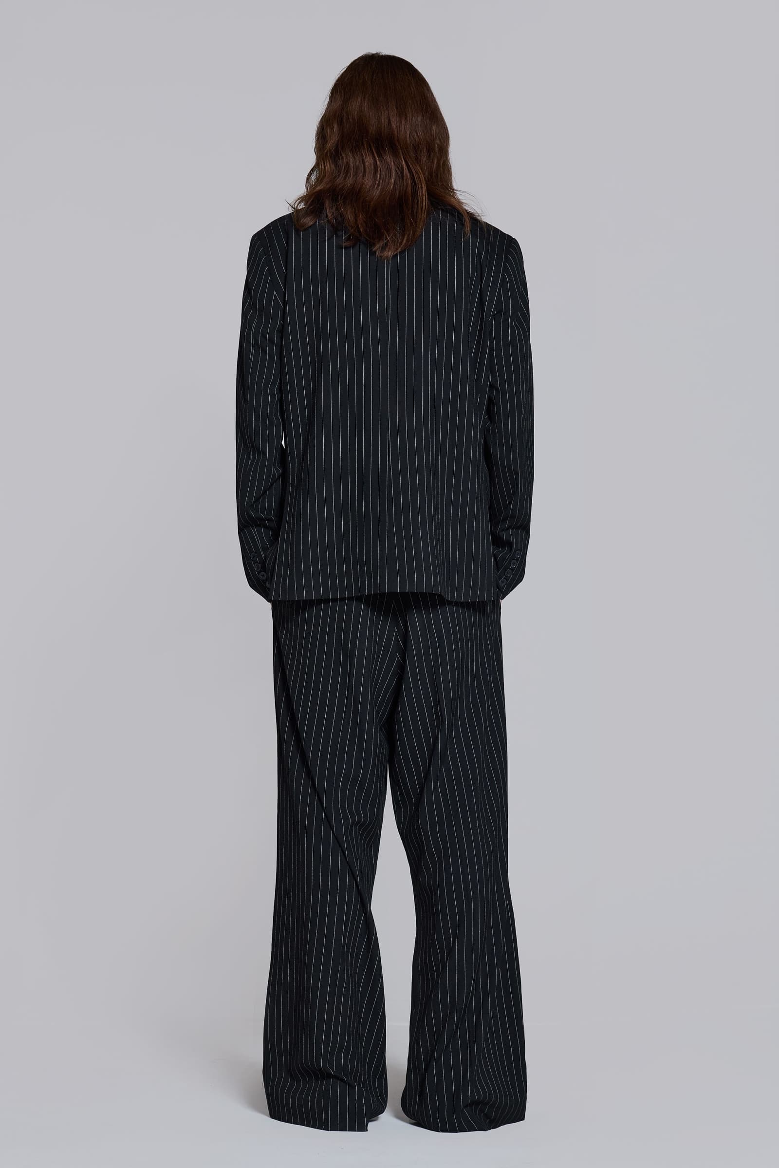 Goliath Pinstripe Double Breasted Boxy Blazer
