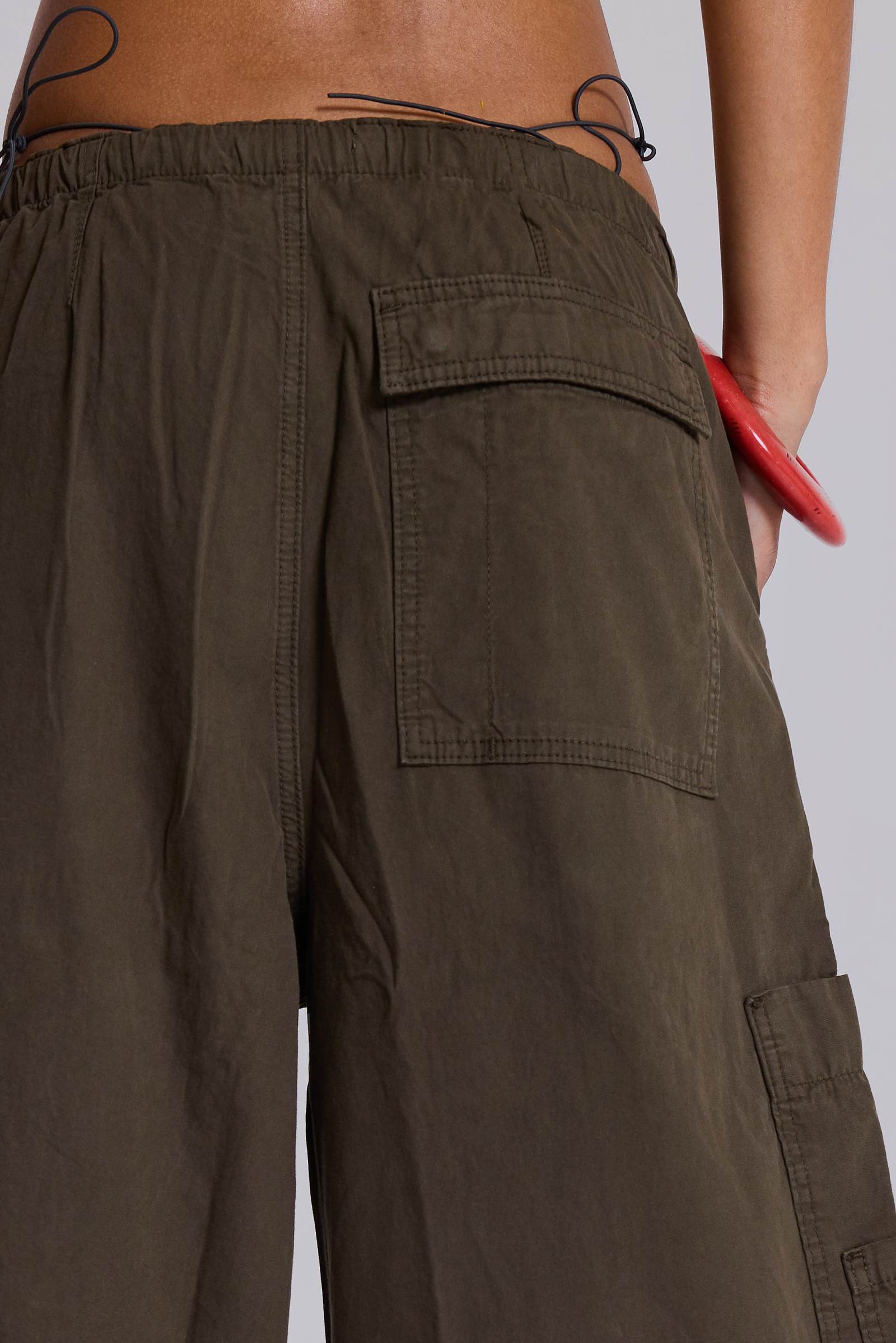 Khaki Parachute Cargo Pants