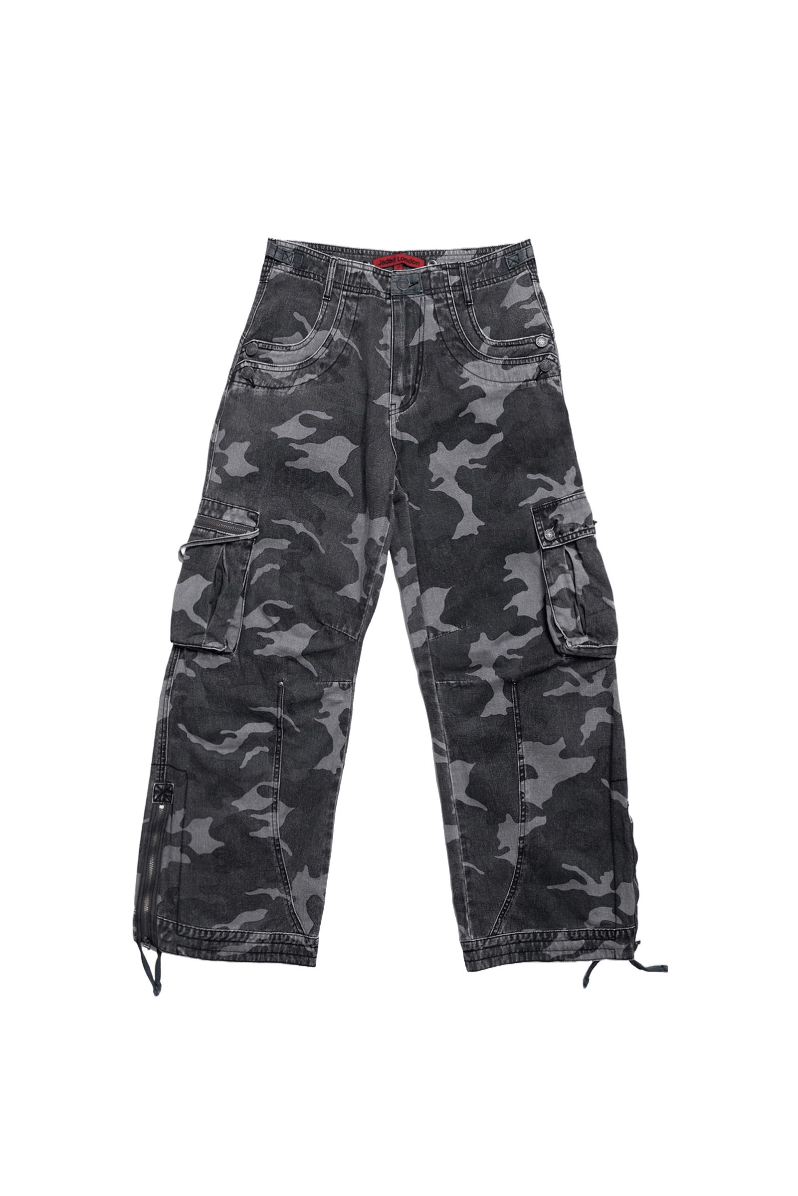 Washed Black Trooper Camo Cargo Pant