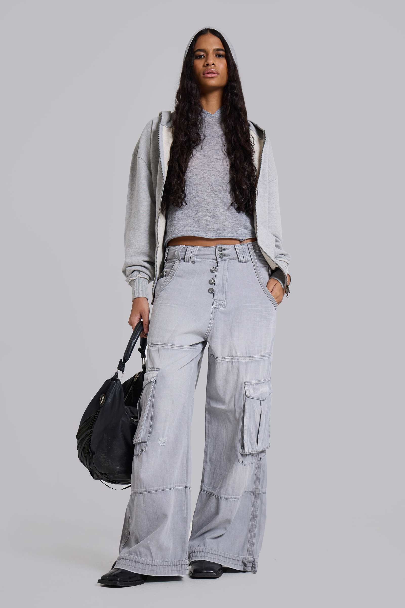 Washed Grey Decoy Cargos