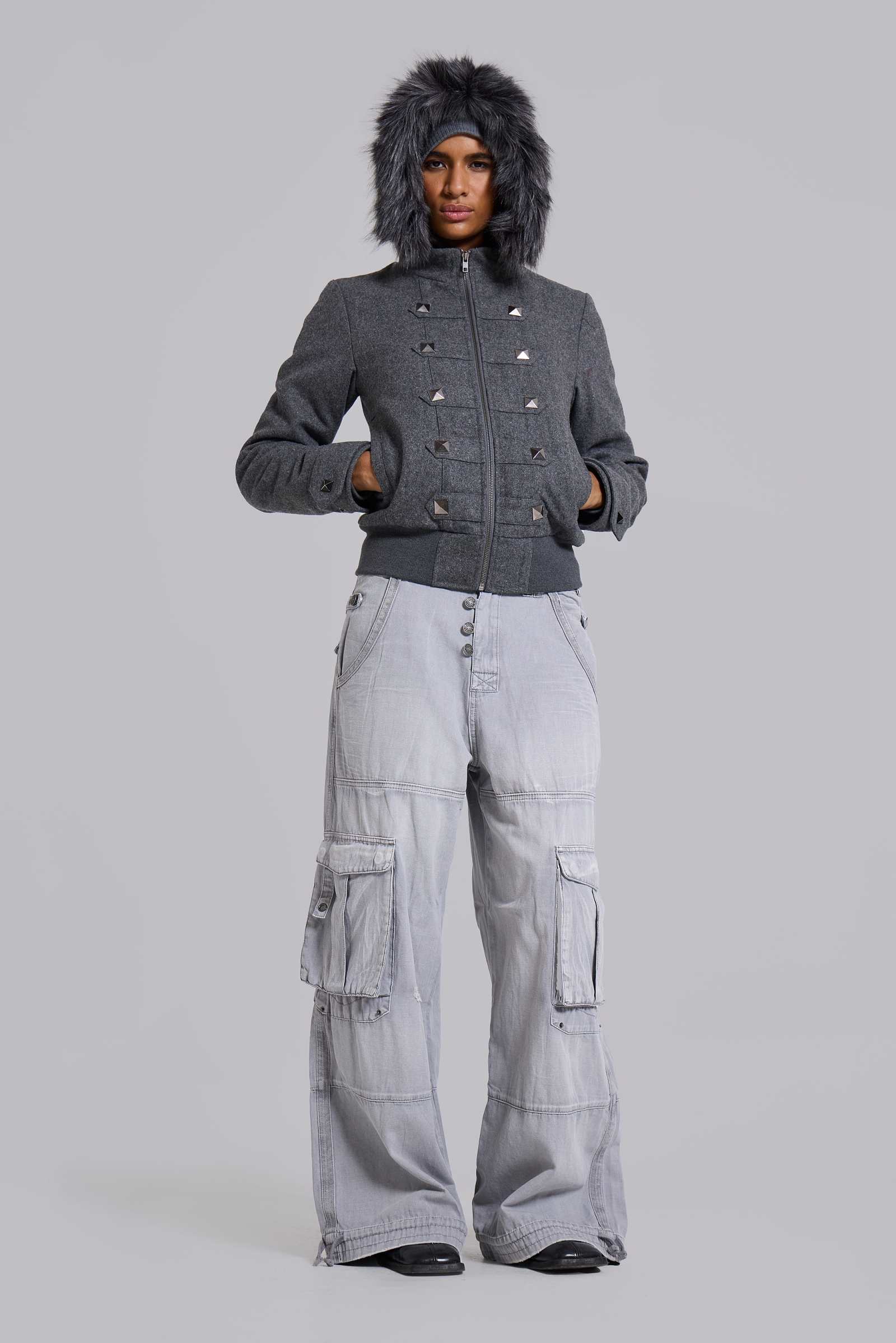 Washed Grey Decoy Cargos