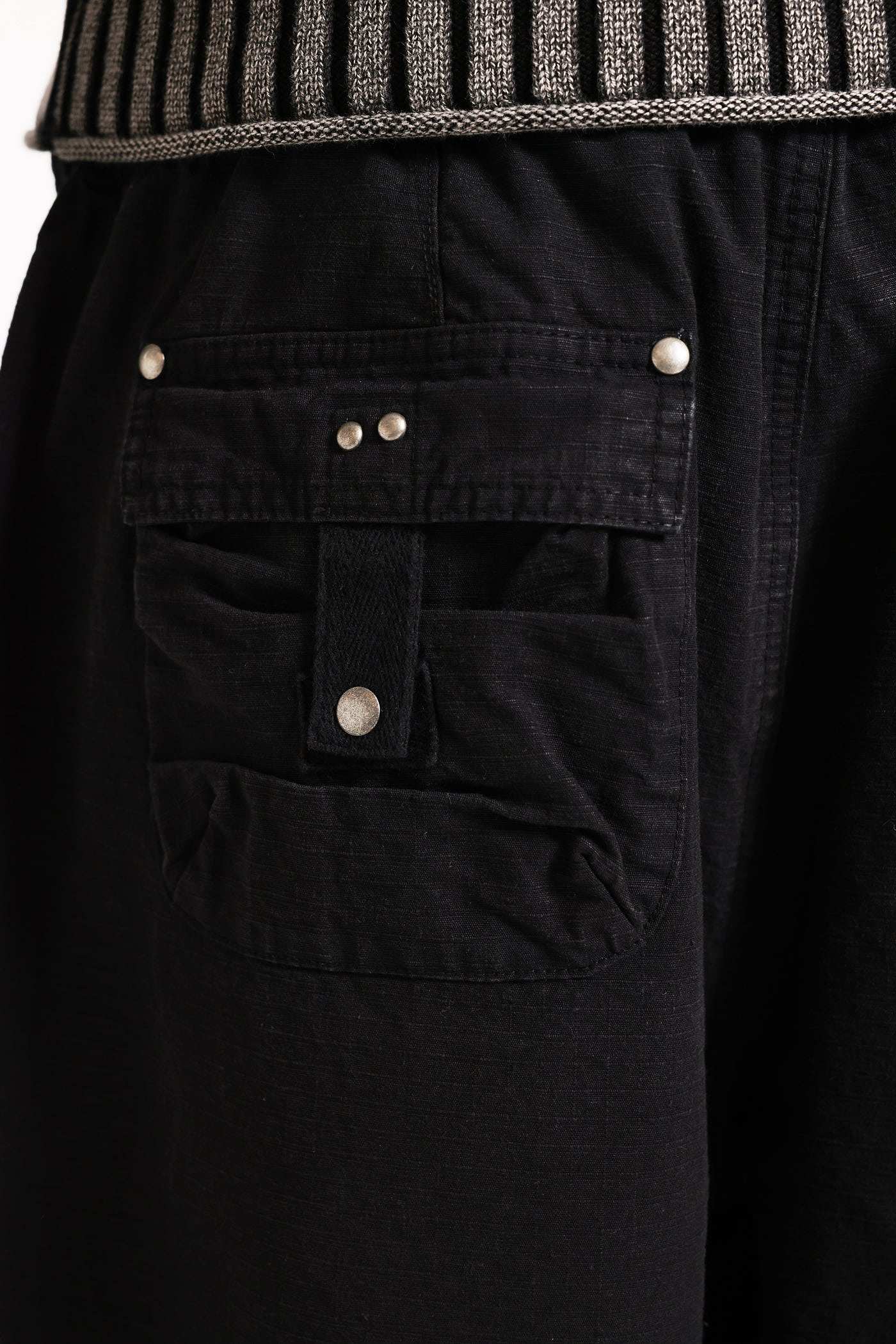 Washed Black XL Parachute Cargo Pants