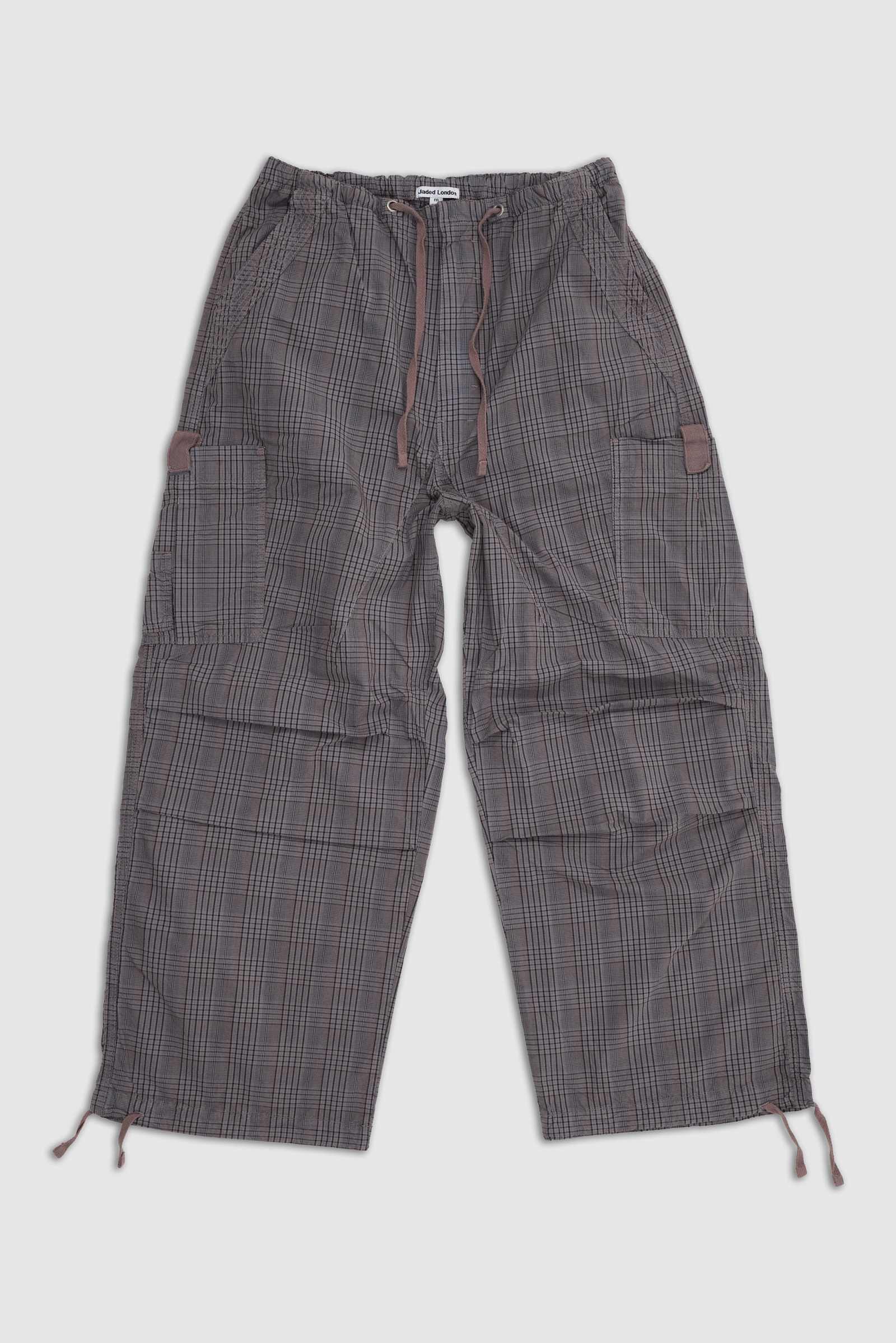 Parachute Pants in Grey Check