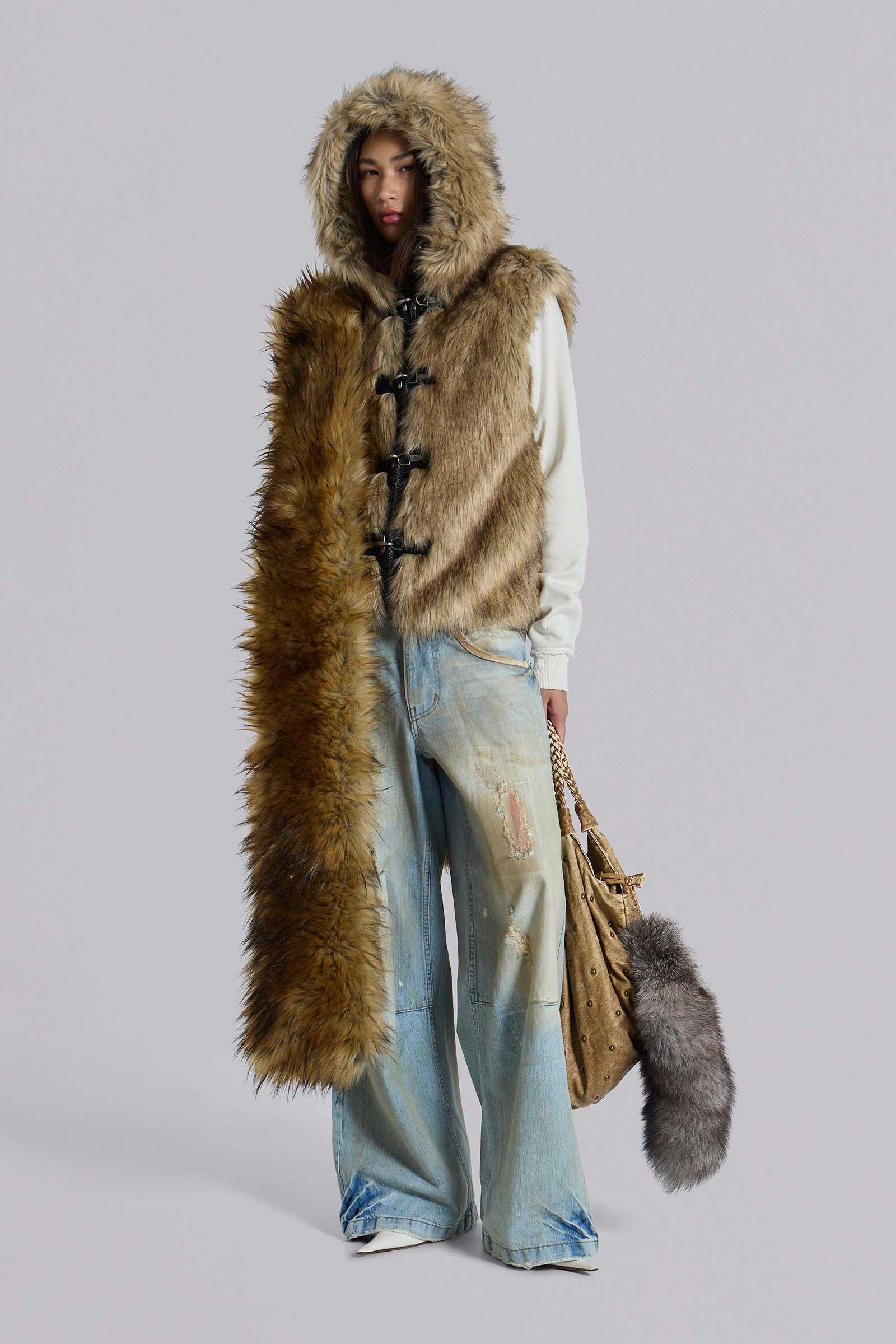 Blonde Cara Faux Fur Scarf