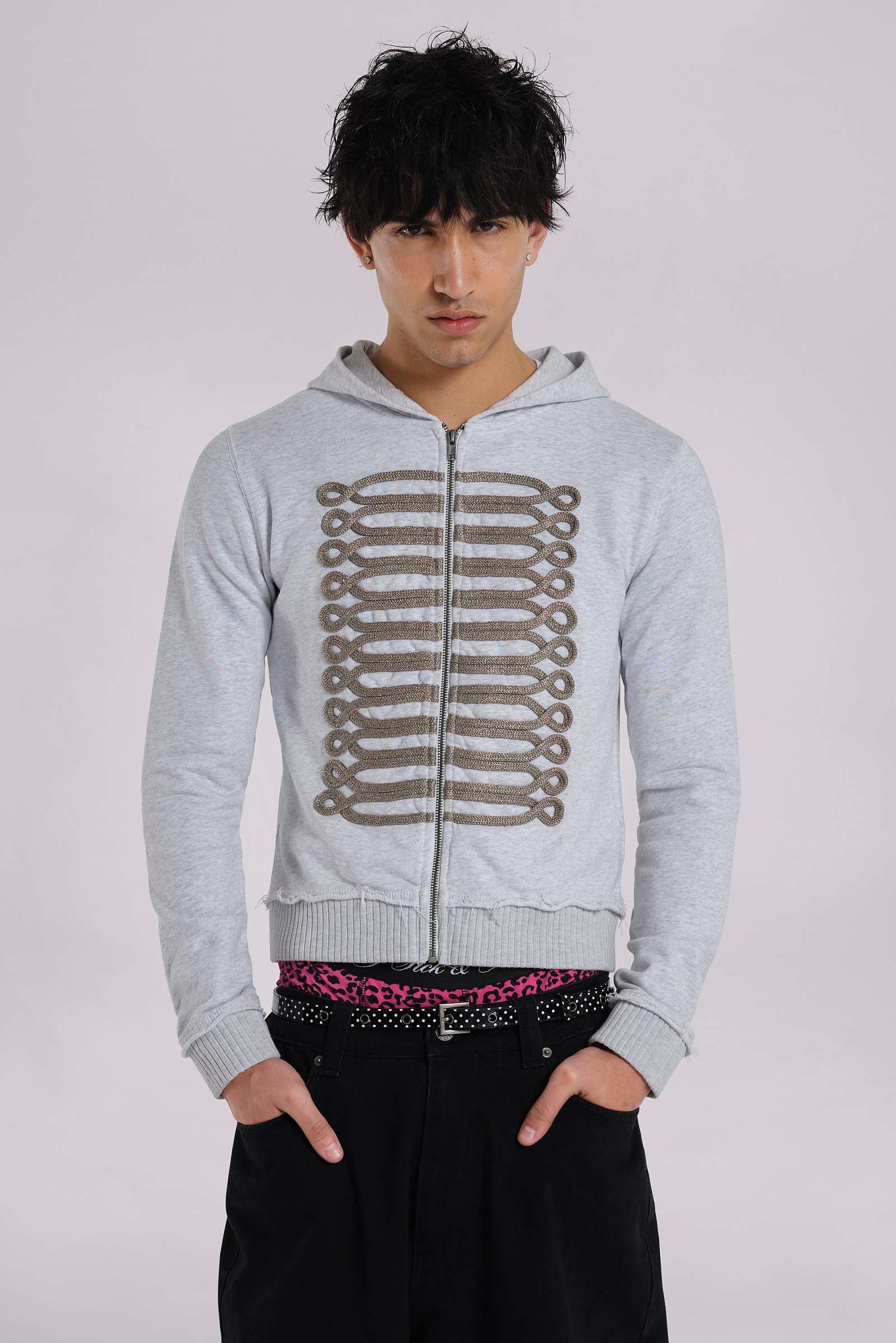 Grey Marl Military Monster Hoodie