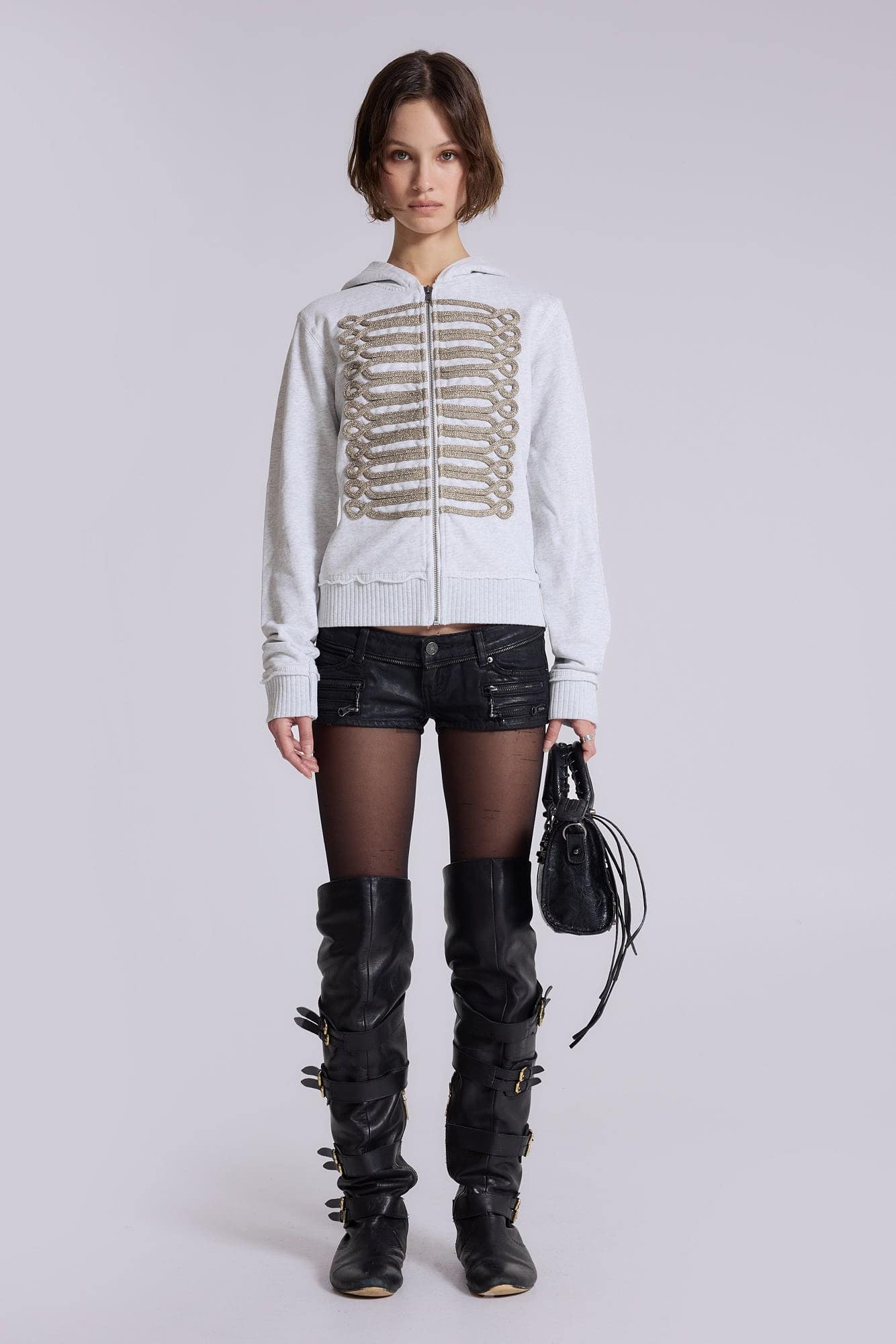 Grey Marl Military Monster Hoodie