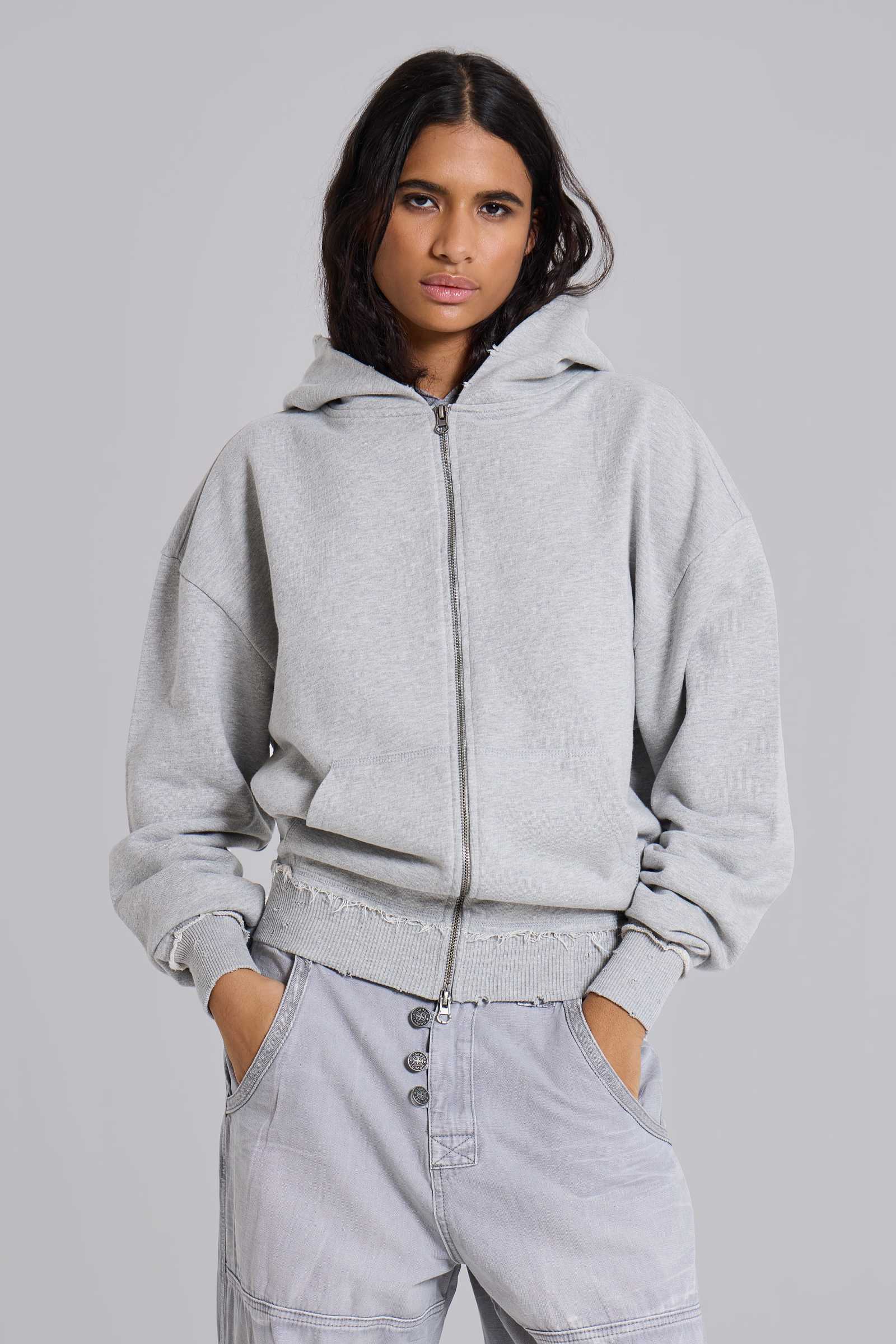 Grey Marl Oversized Monster Hoodie