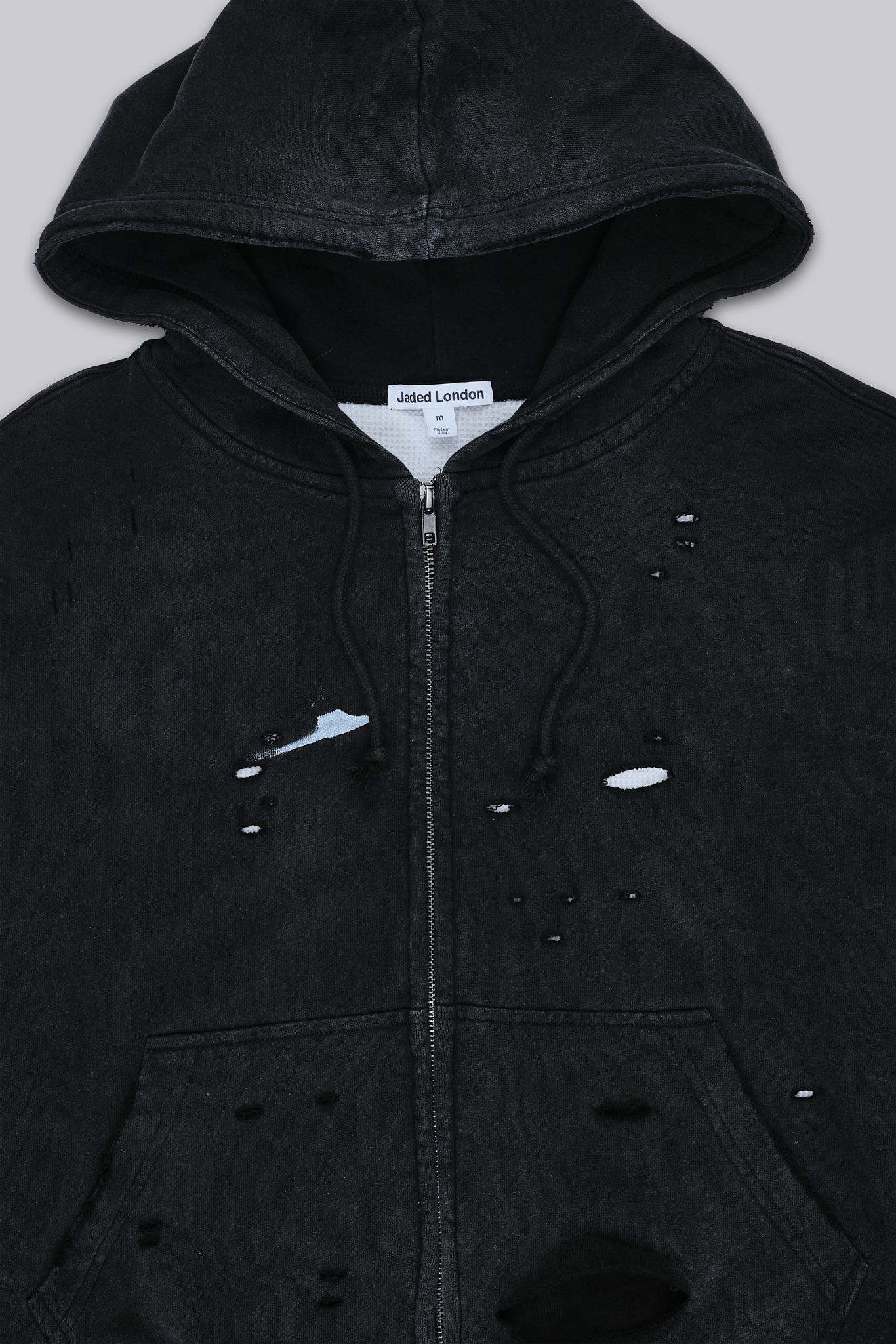 Sun Faded Waffle Lined Zip Hoodie