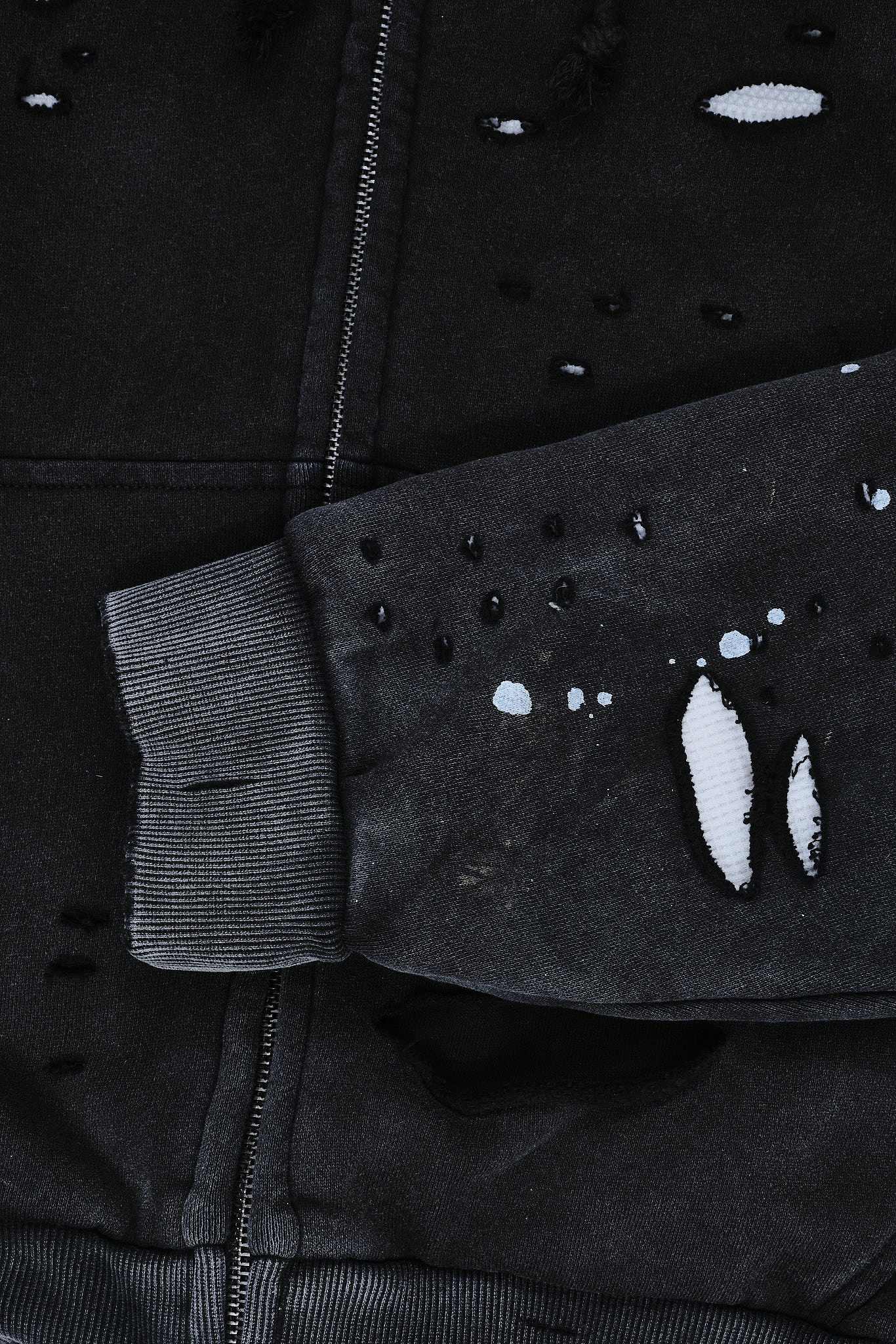 Sun Faded Waffle Lined Zip Hoodie