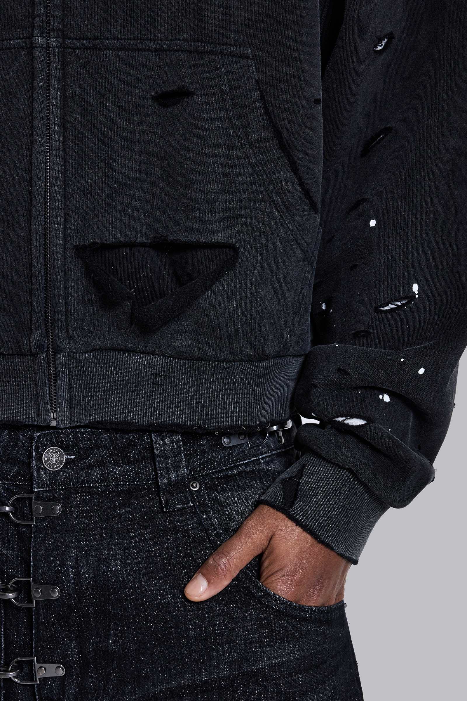 Sun Faded Waffle Lined Zip Hoodie