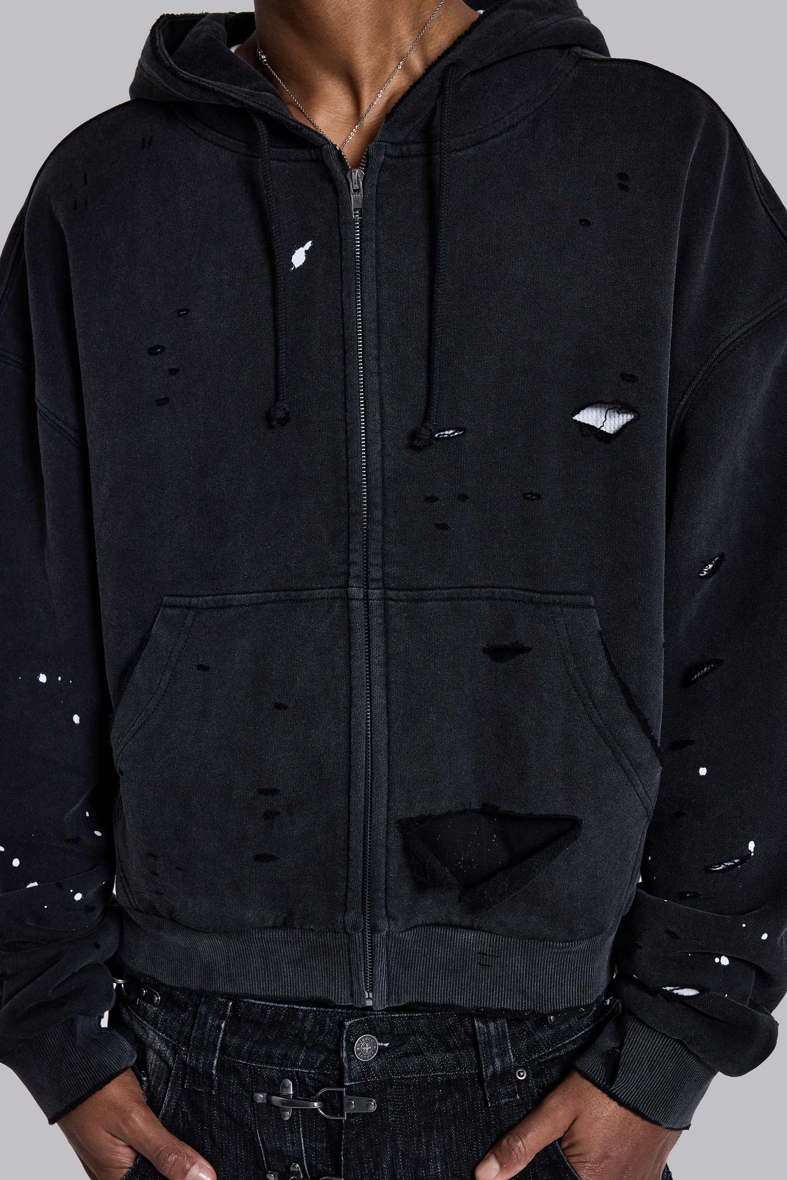 Sun Faded Waffle Lined Zip Hoodie