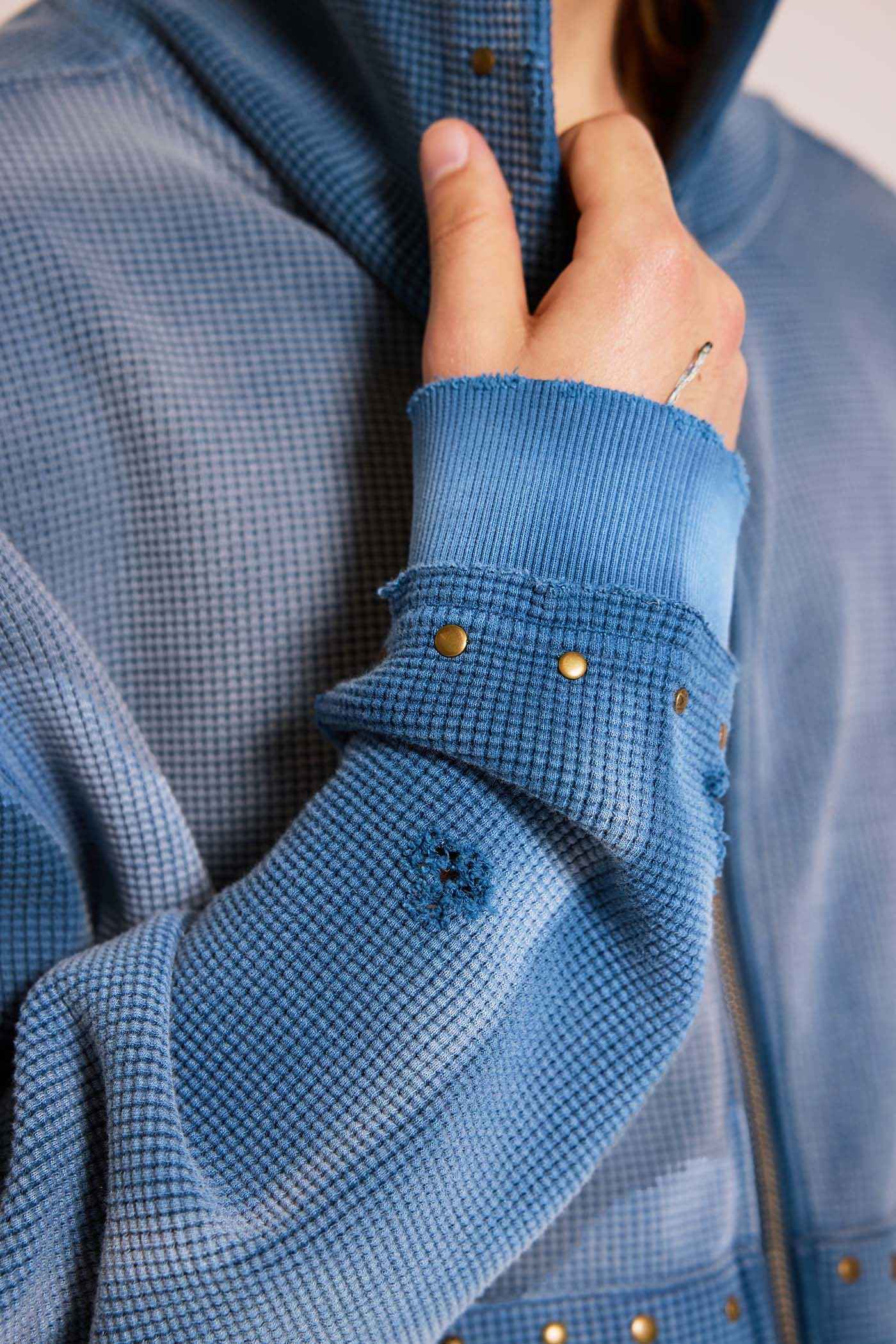 Sunfade Waffle Studded Hoodie