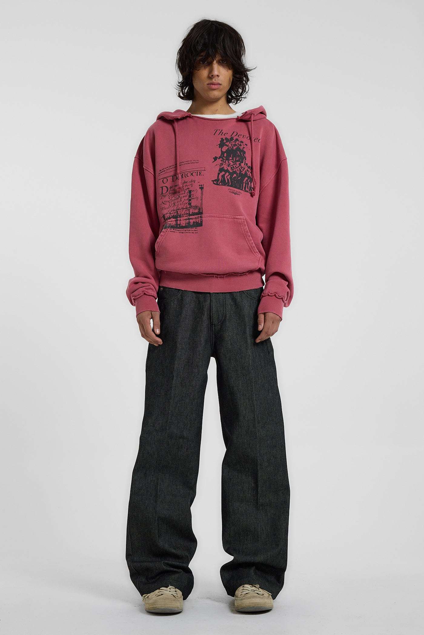 Red Washed Distressed The Devoted Hoodie