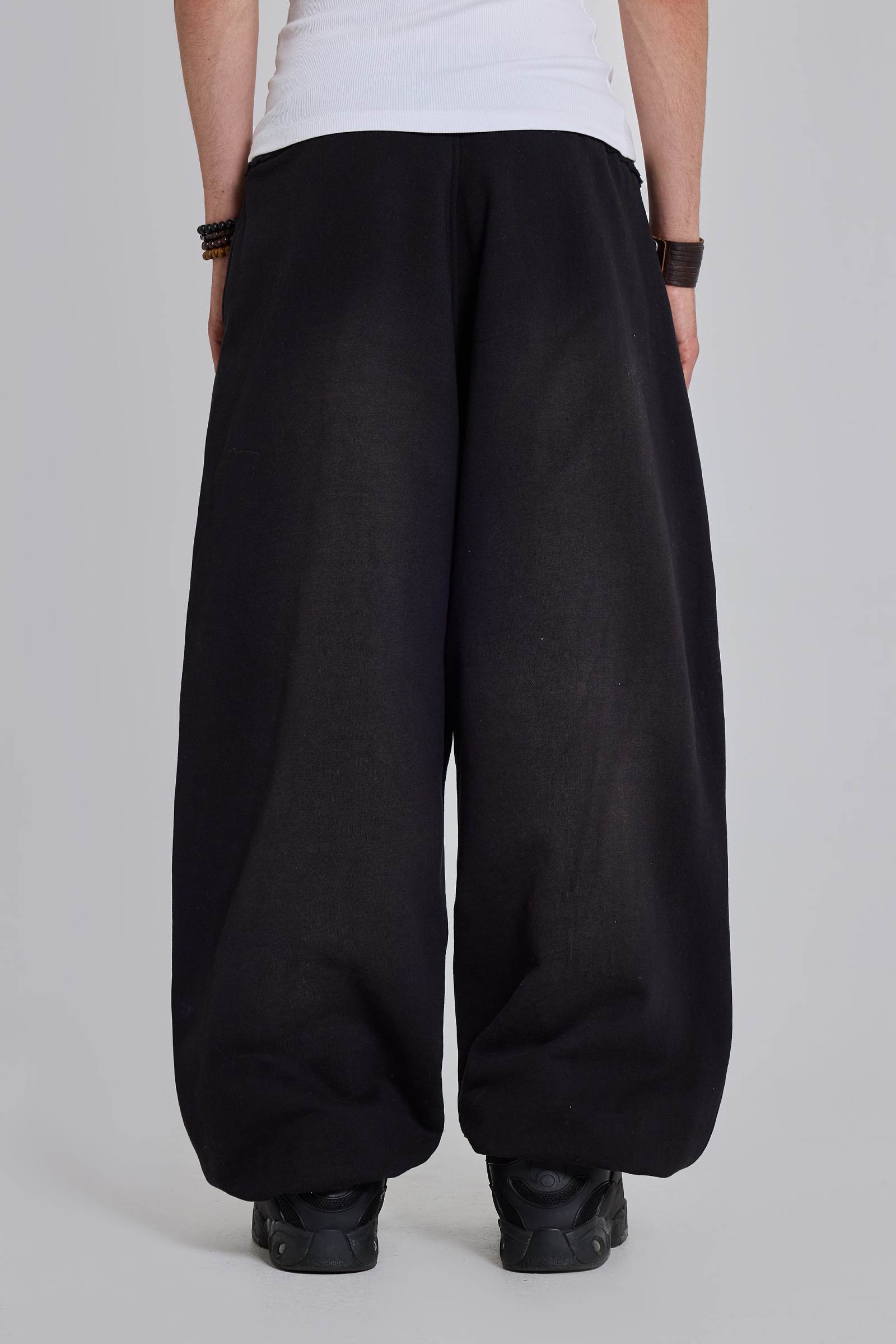 Black Baggy Cuffed Monster Joggers