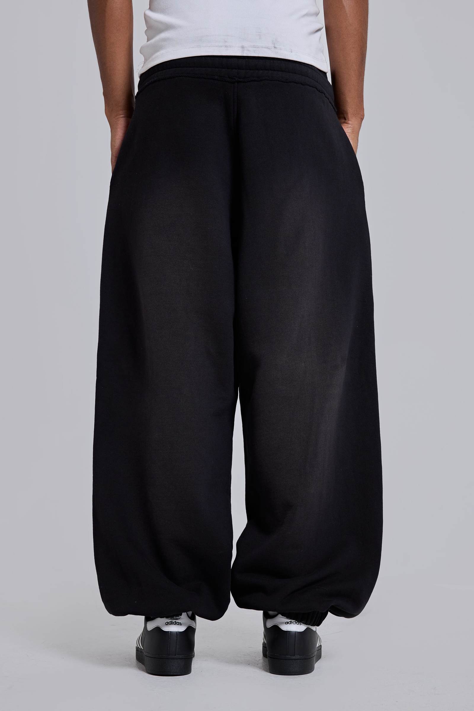 Black Baggy Cuffed Monster Joggers