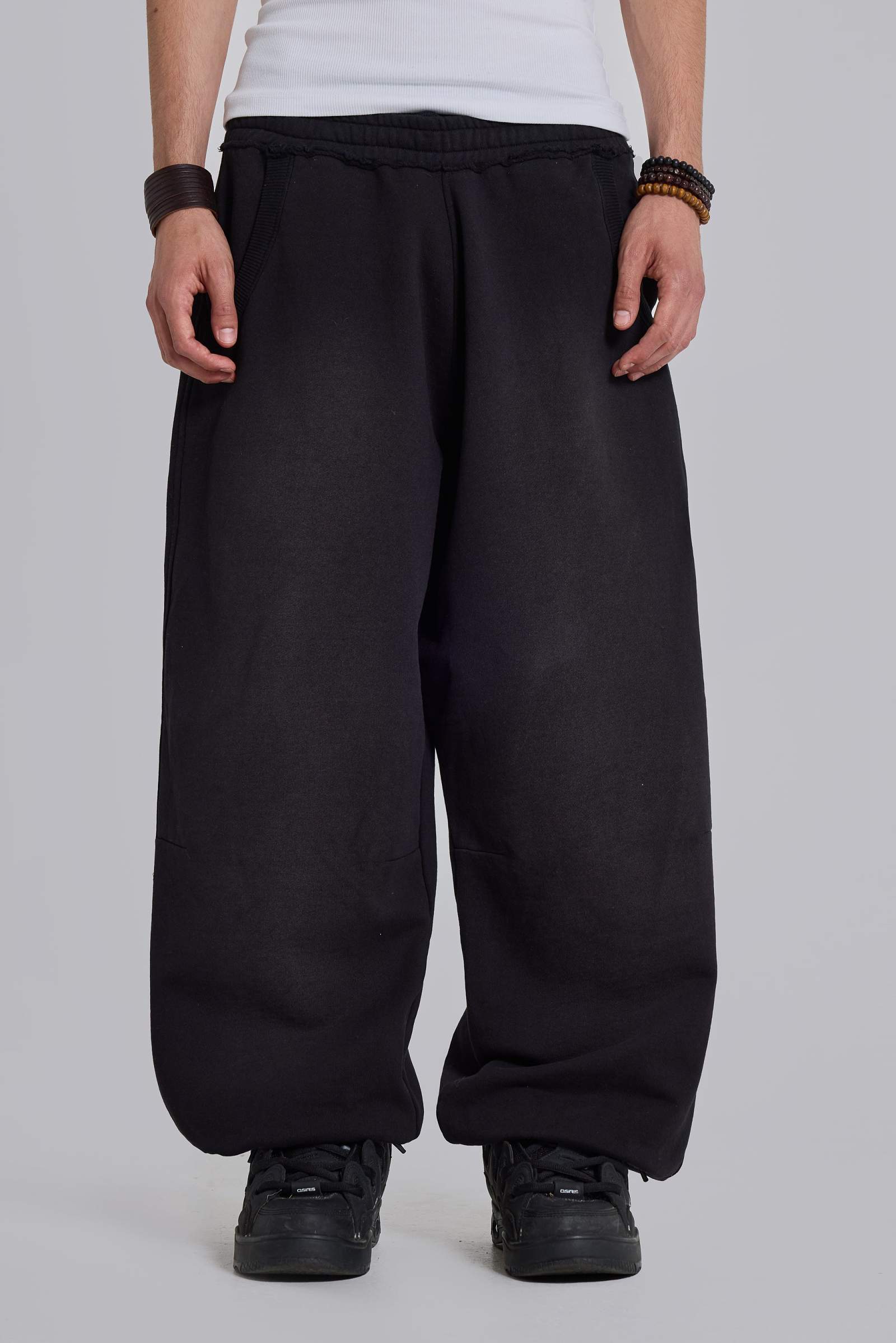 Black Baggy Cuffed Monster Joggers