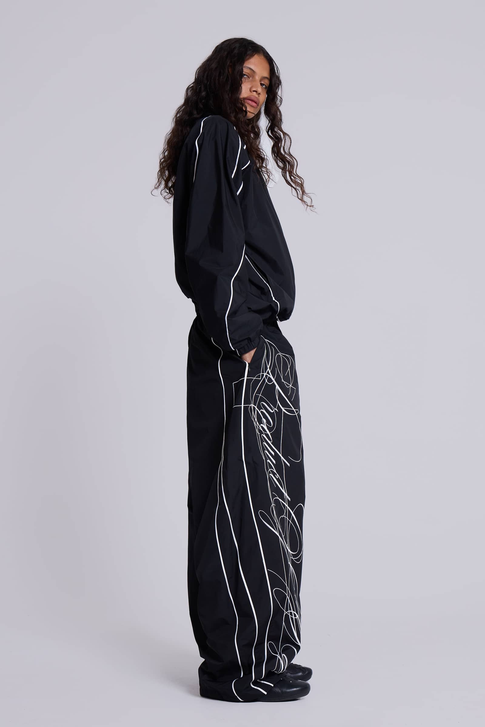 P.O.A. Black Vapor Tracksuit Bottoms