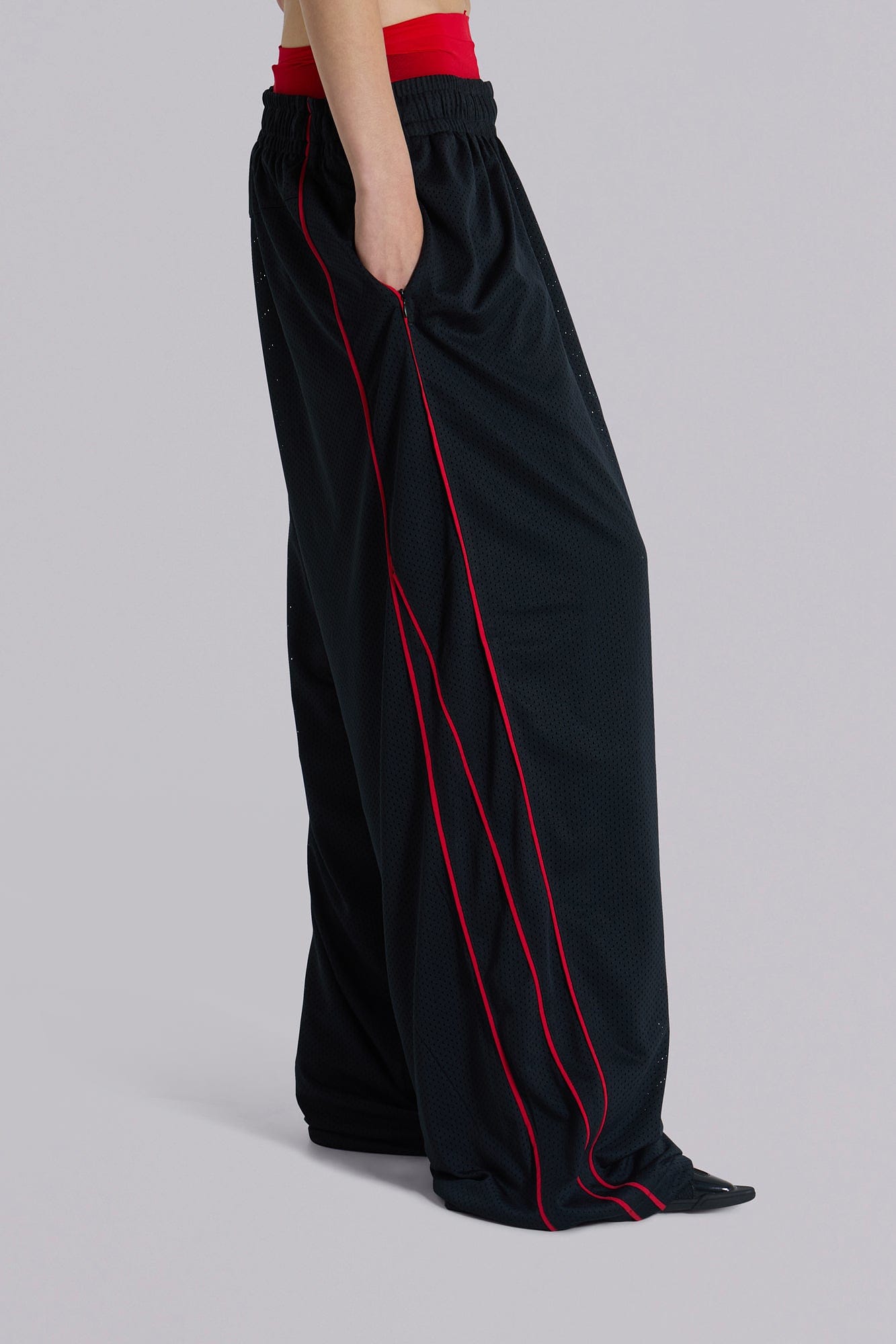Black Mesh Vapor Tracksuit Bottoms