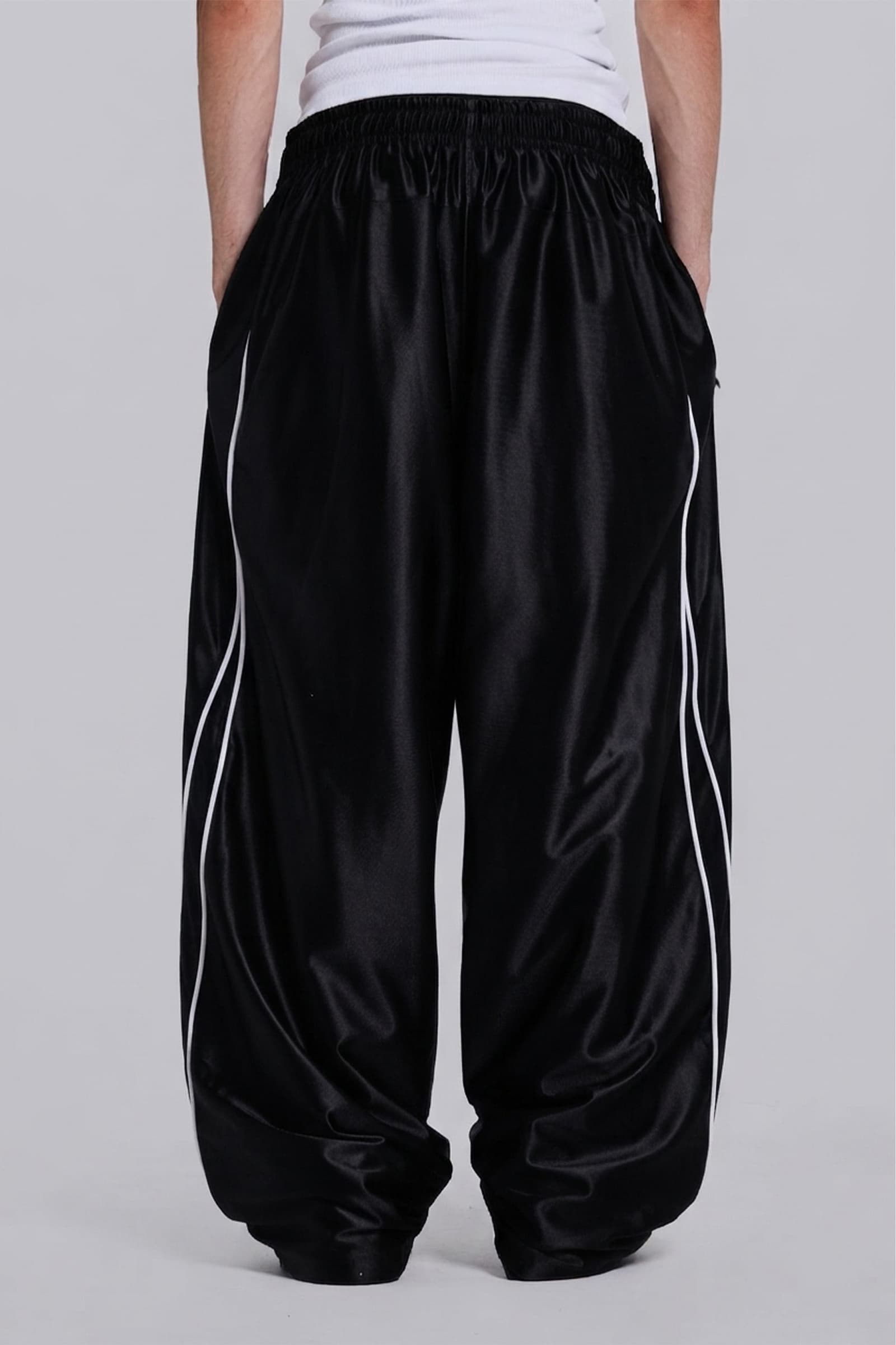 Black Metallic Vapor Joggers