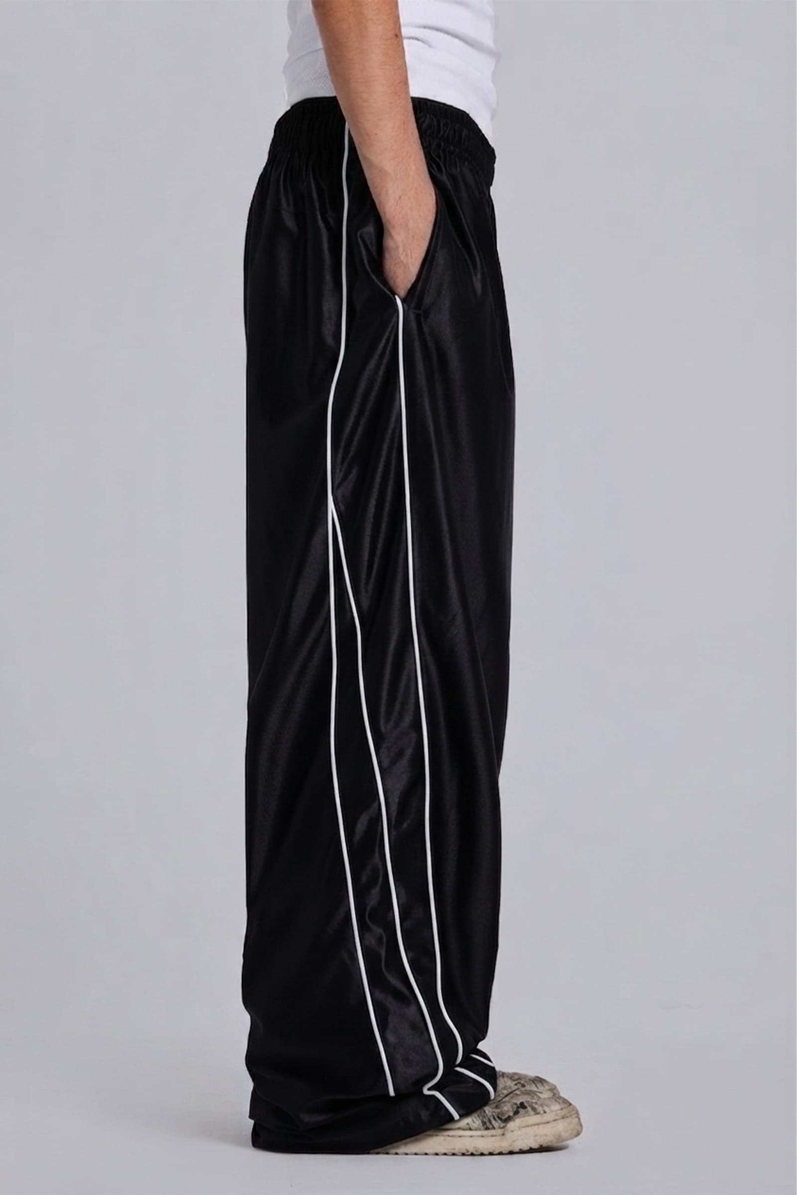 Black Metallic Vapor Joggers