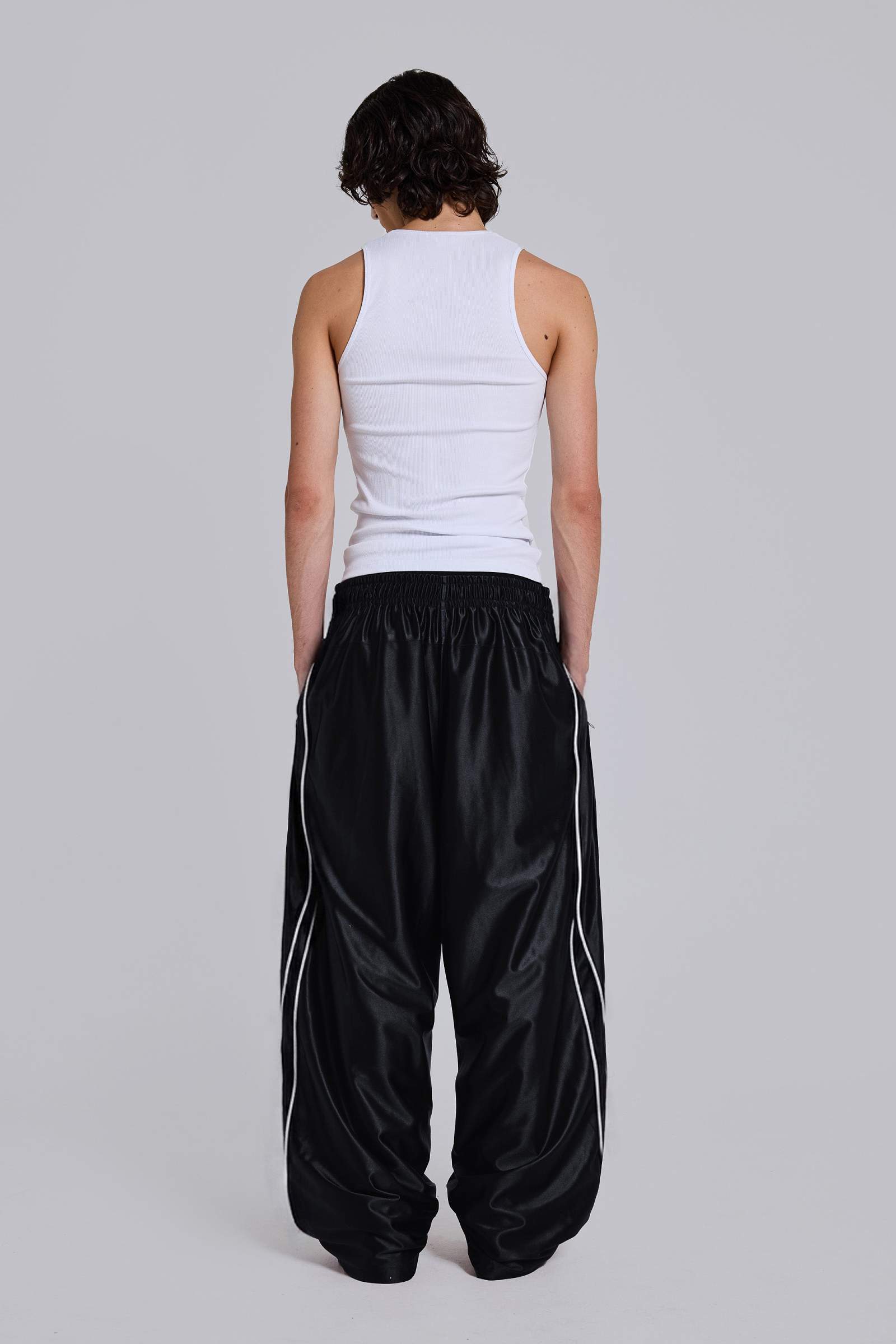 Black Metallic Vapor Joggers