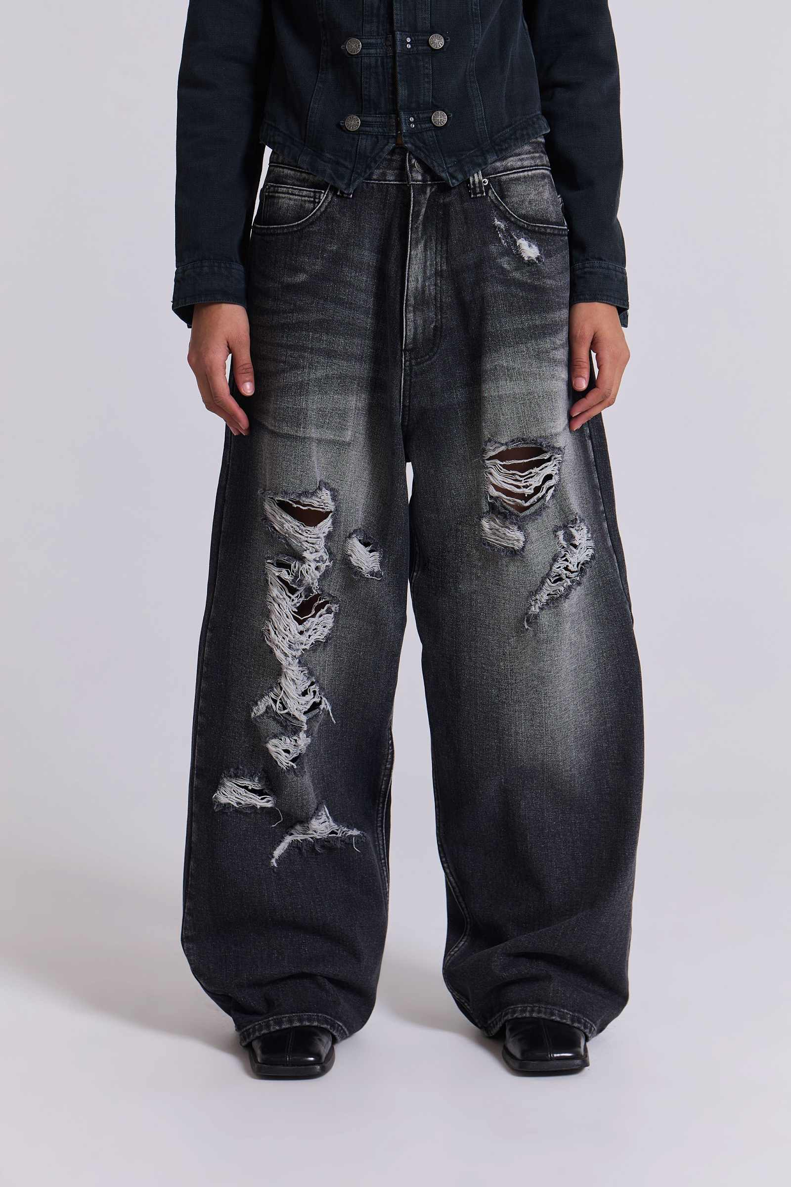 Gothic Print XL Colossus Jeans | Jaded London | Clothing