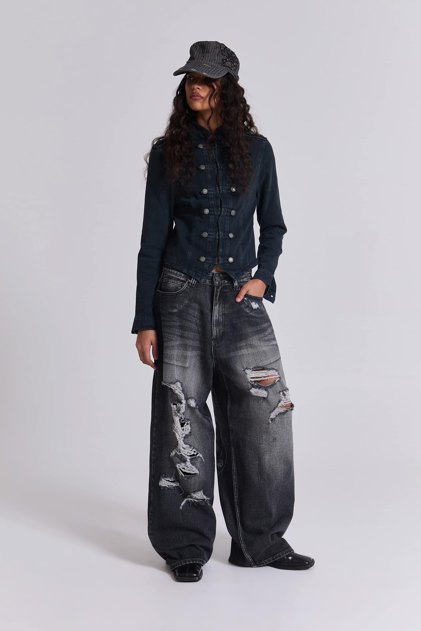 Gothic Print XL Colossus Jeans | Jaded London | Clothing