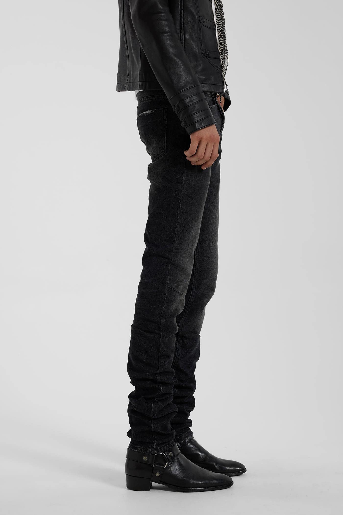 Washed Black Drain Jeans