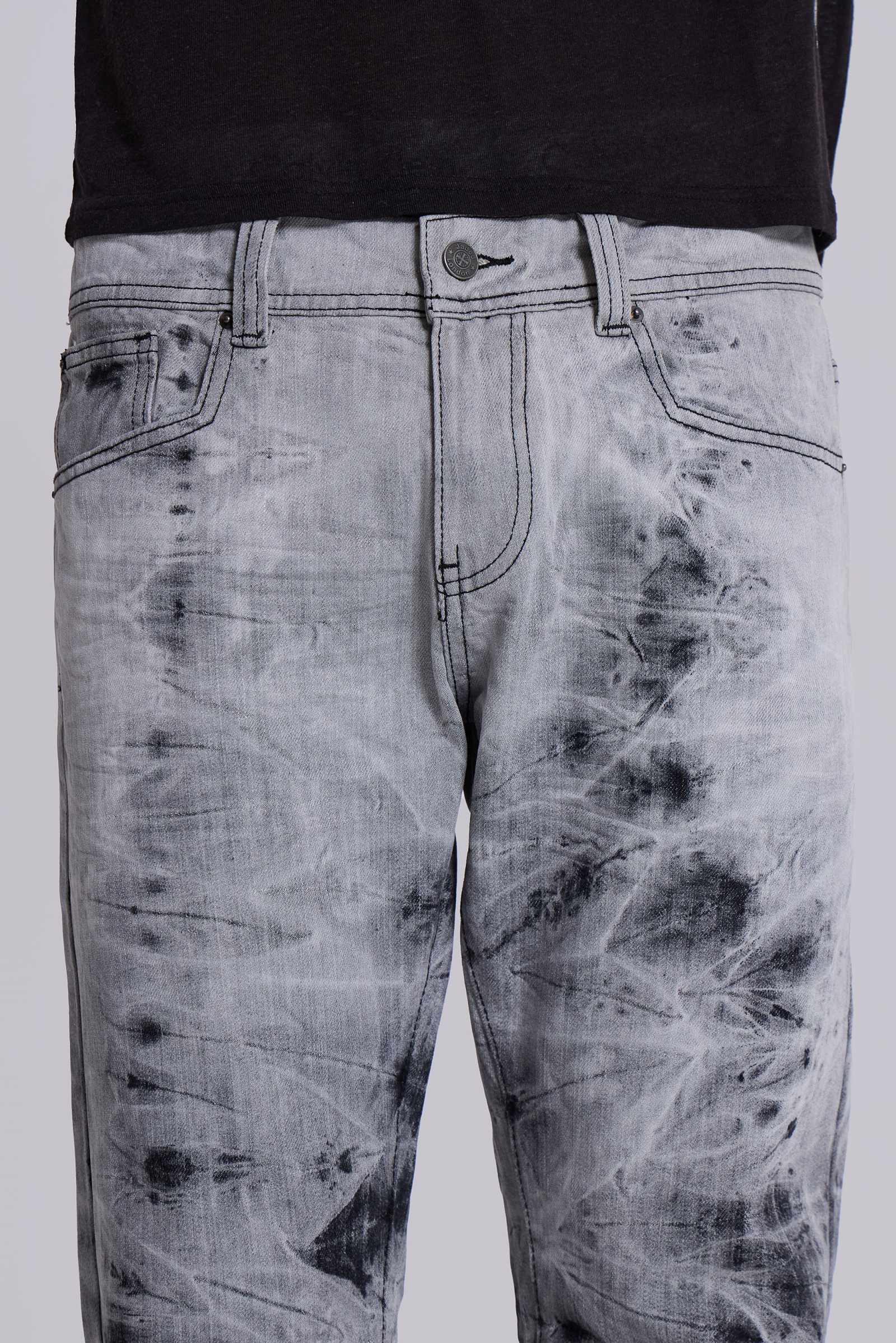 Grey Tie Dye Drift Bootcut Jeans
