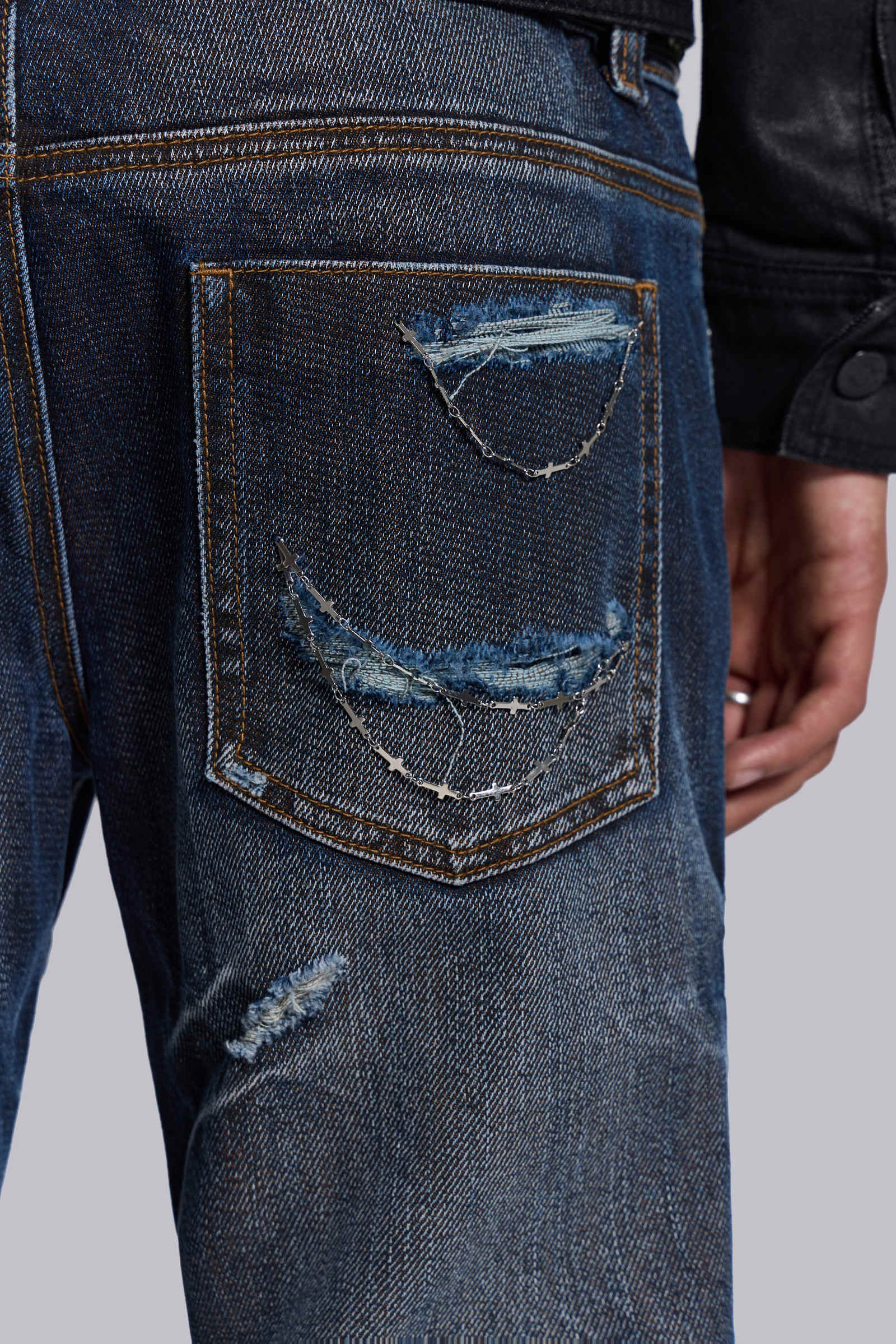 Cross Chain Blue Drift Bootcut Jeans