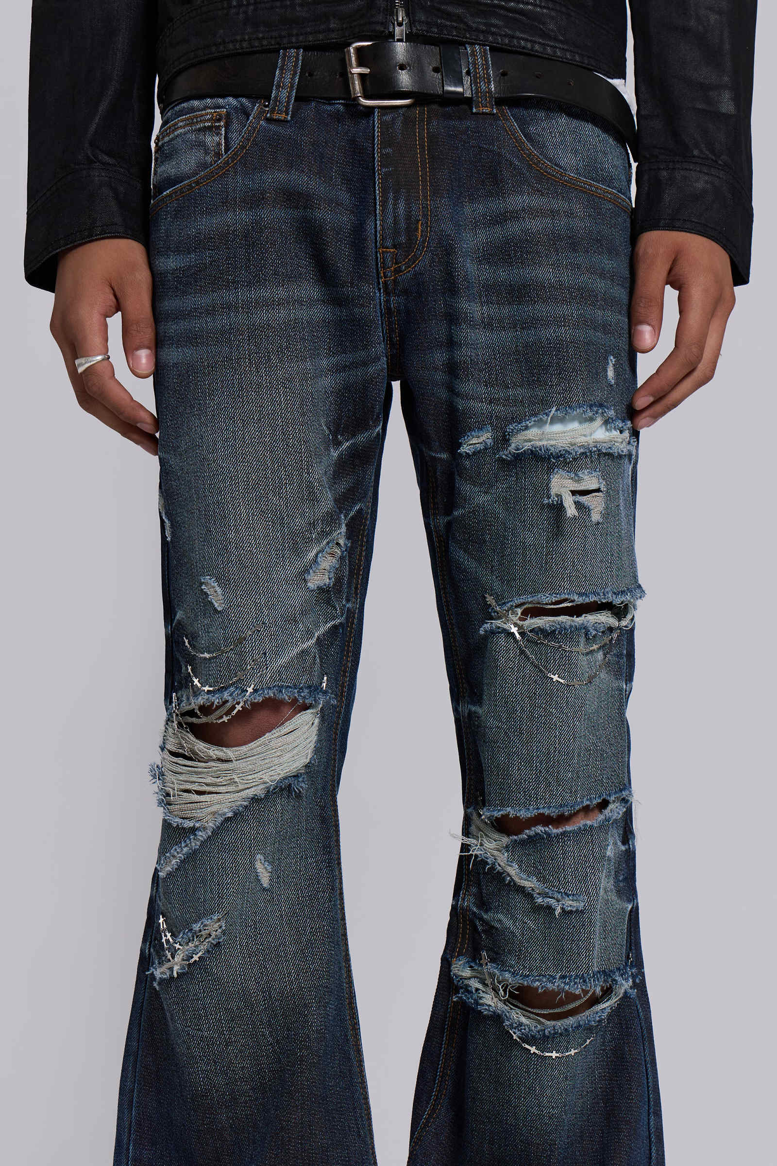 Cross Chain Blue Drift Bootcut Jeans