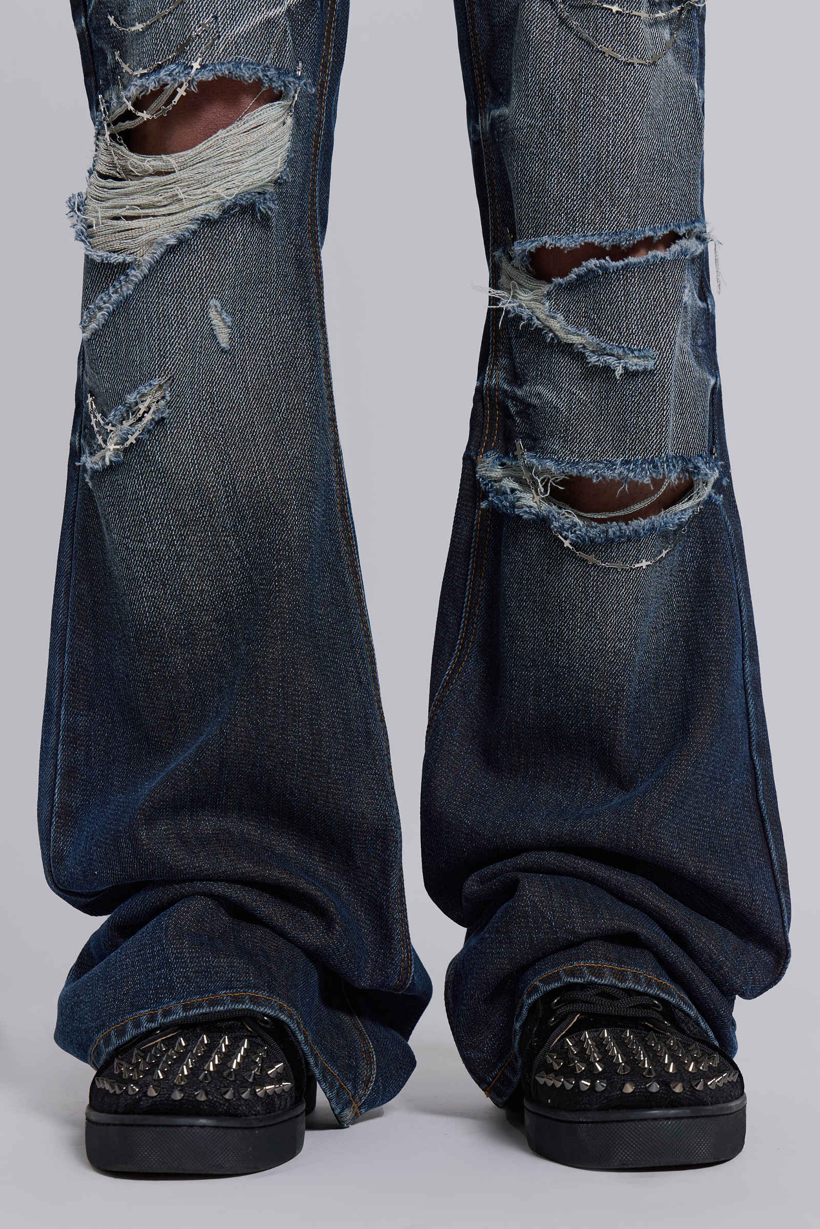 Cross Chain Blue Drift Bootcut Jeans