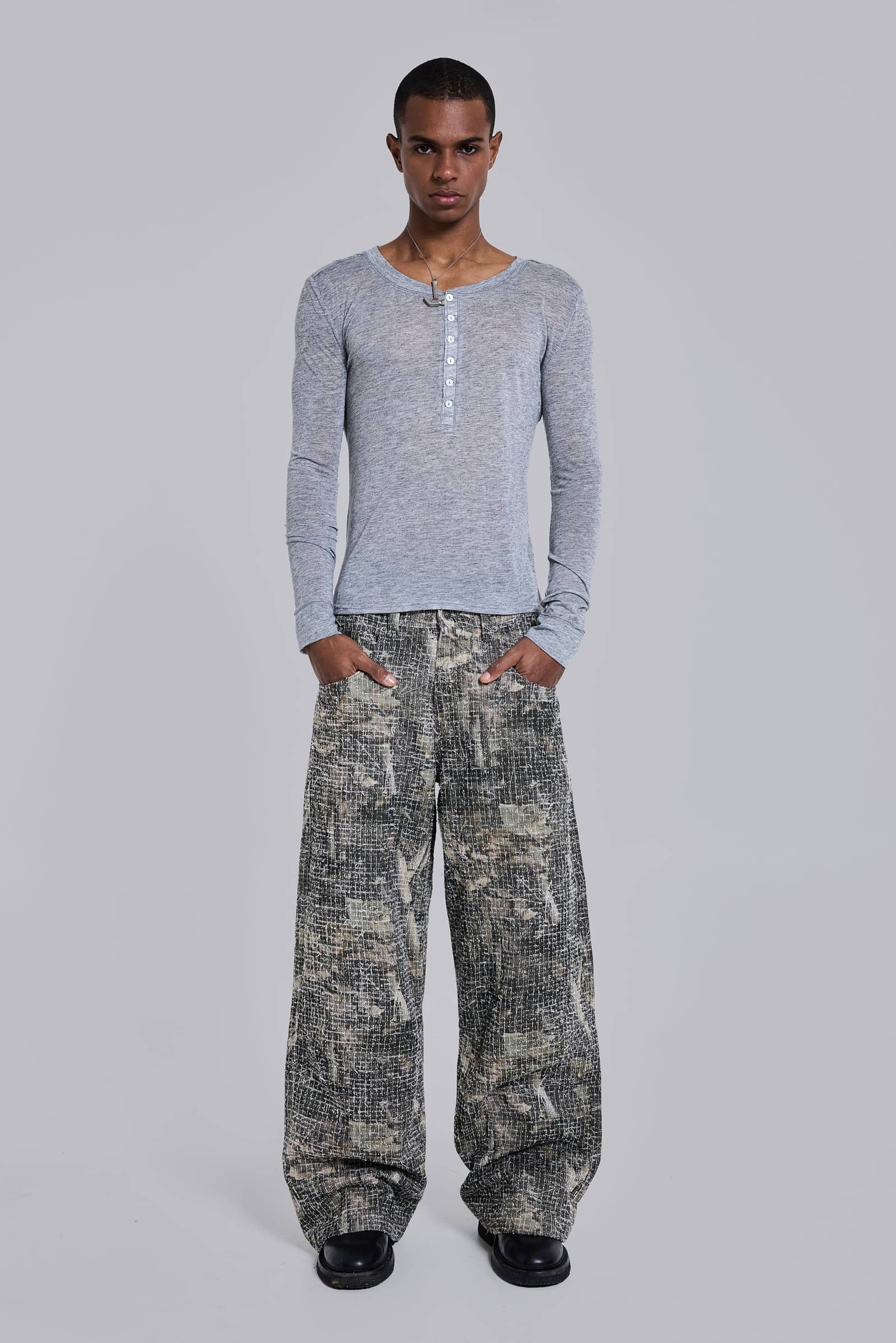 Needle Punch Woodland Camo Colossus Jeans
