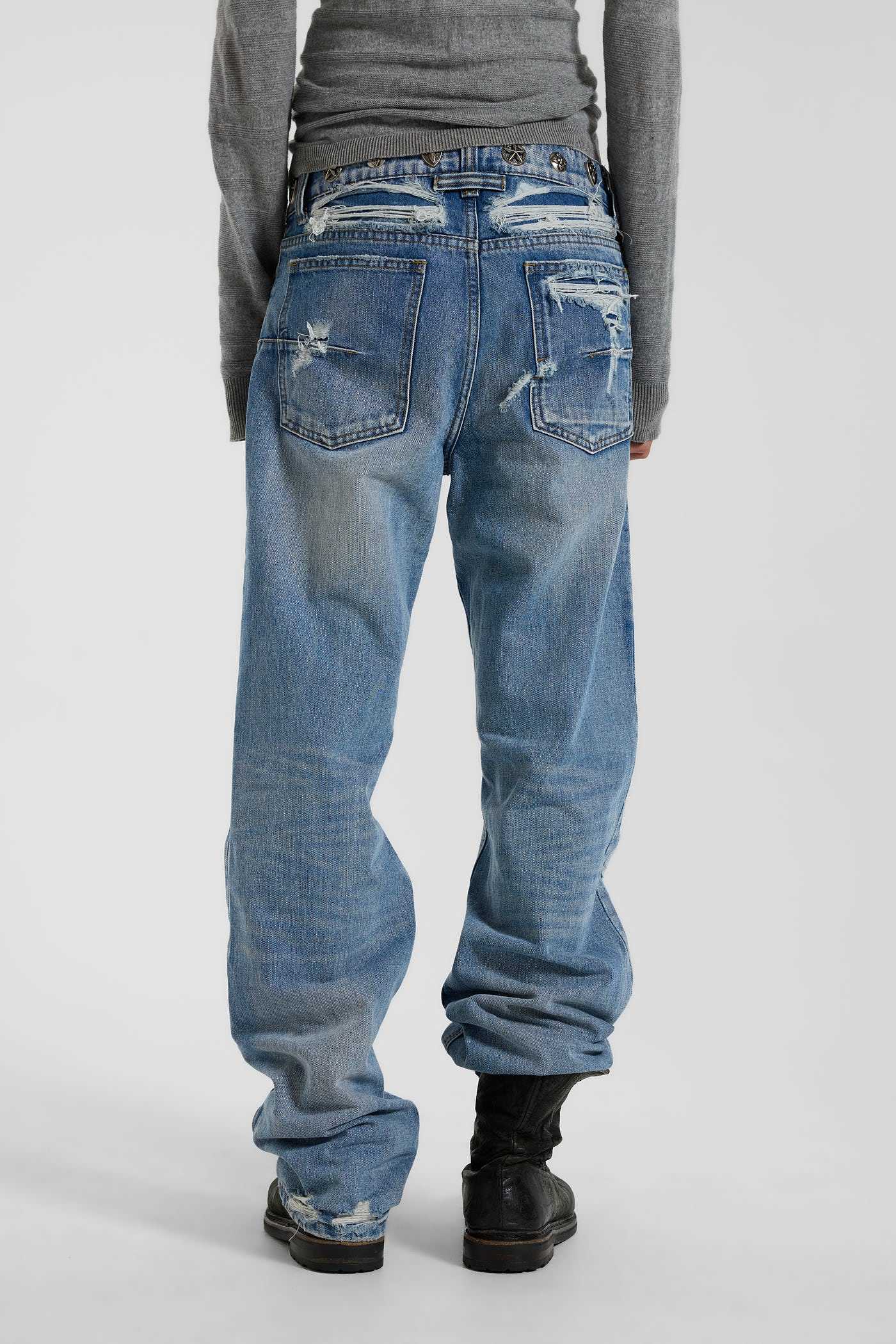 Metal Stud Waistband Muse Jeans