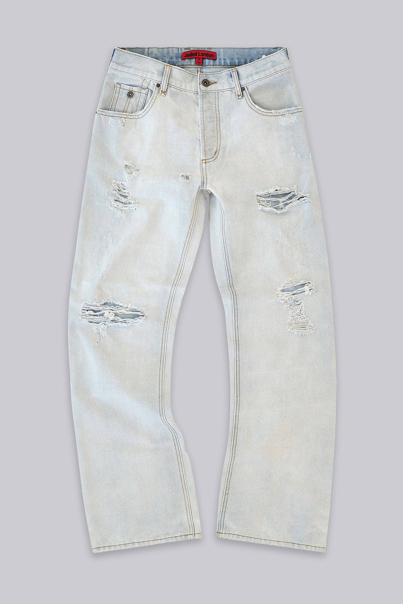 Bleach Straight Leg Distressed Jeans