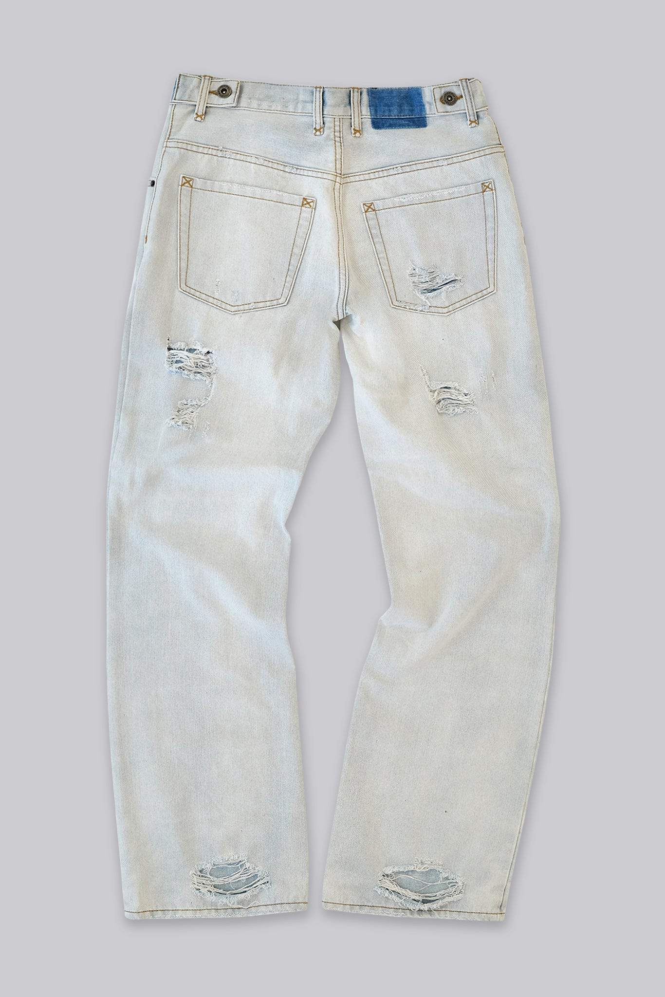 Bleach Straight Leg Distressed Jeans